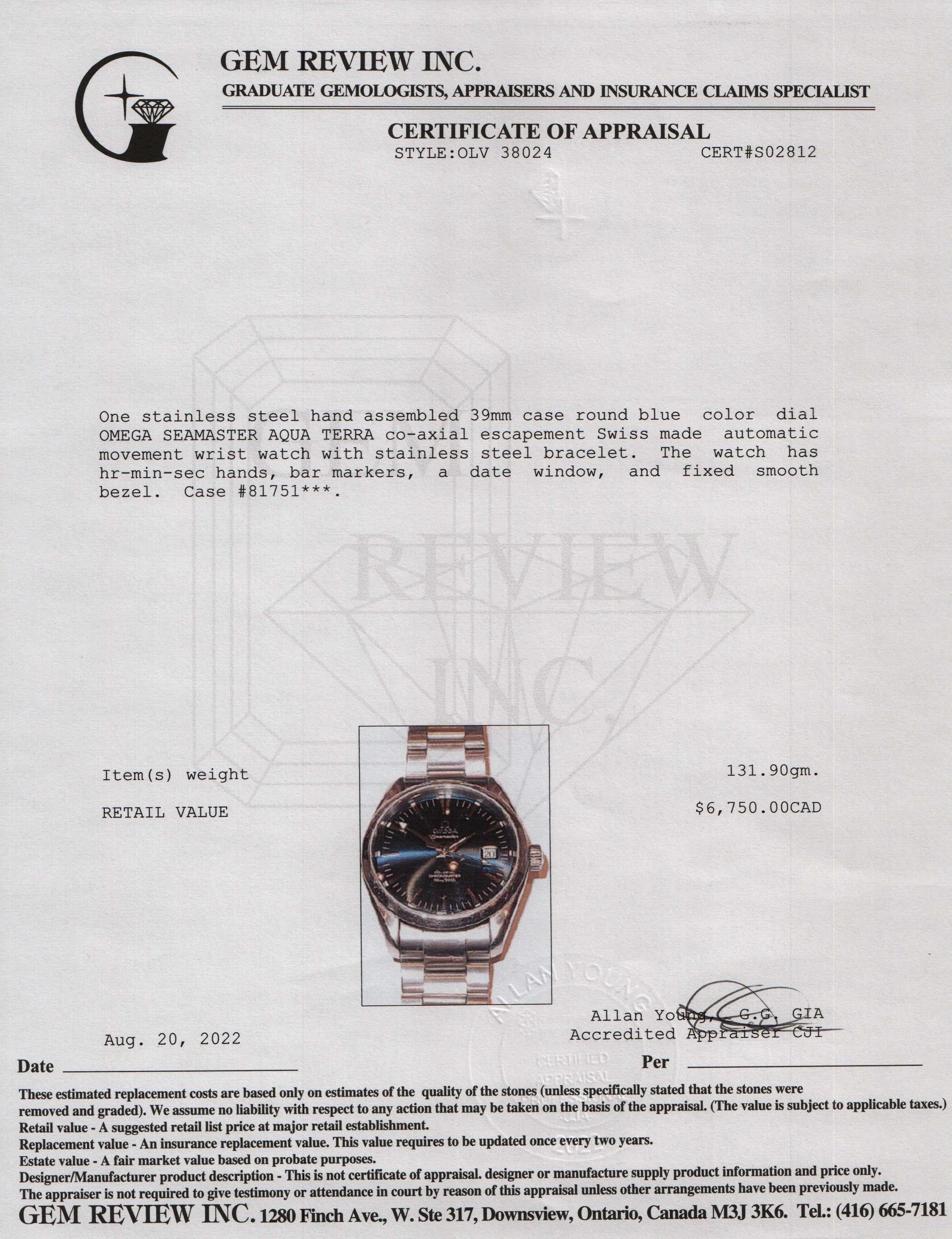 Omega Seamaster Aqua Terra Watch