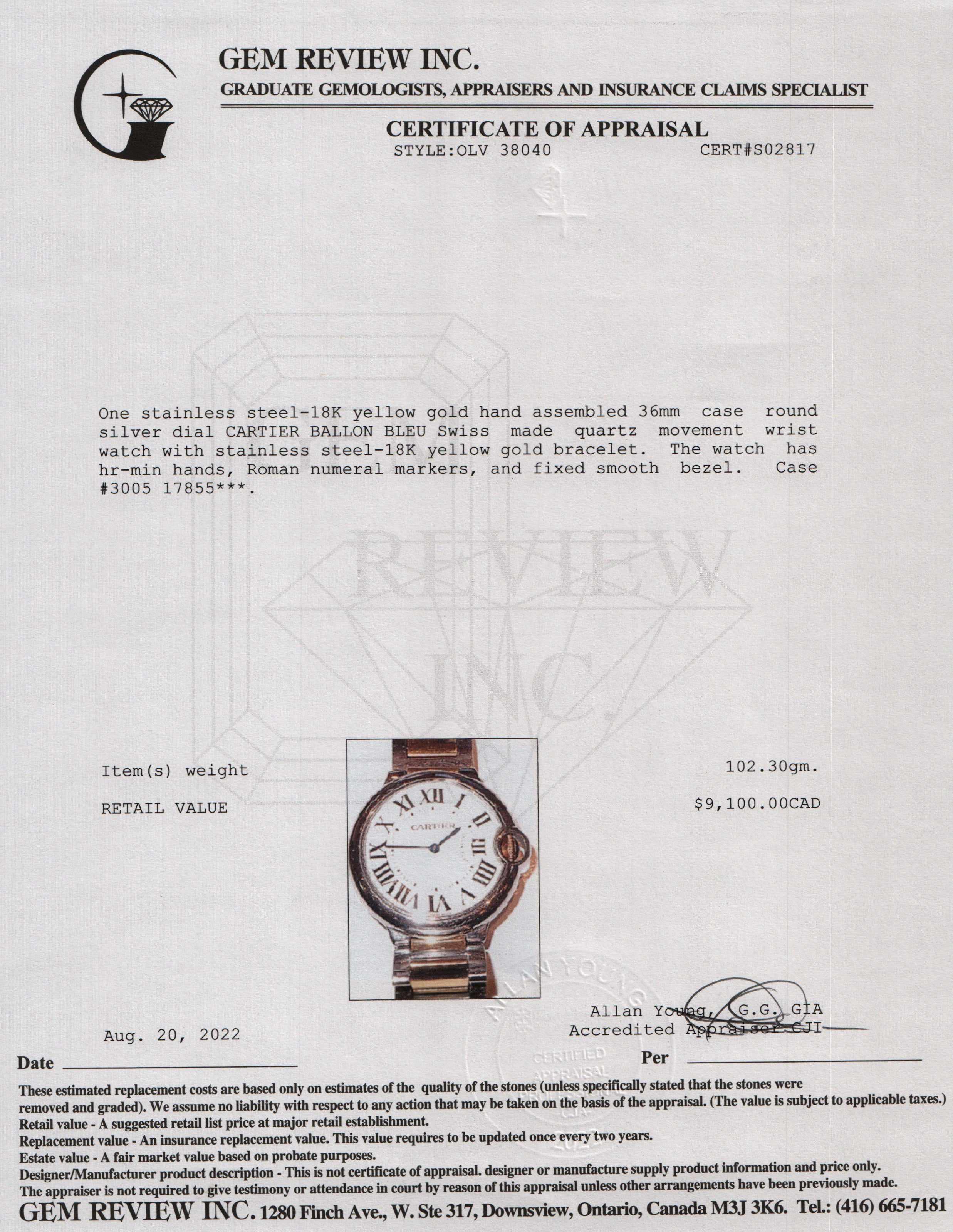 Cartier Two-Tone Ballon Bleu Watch