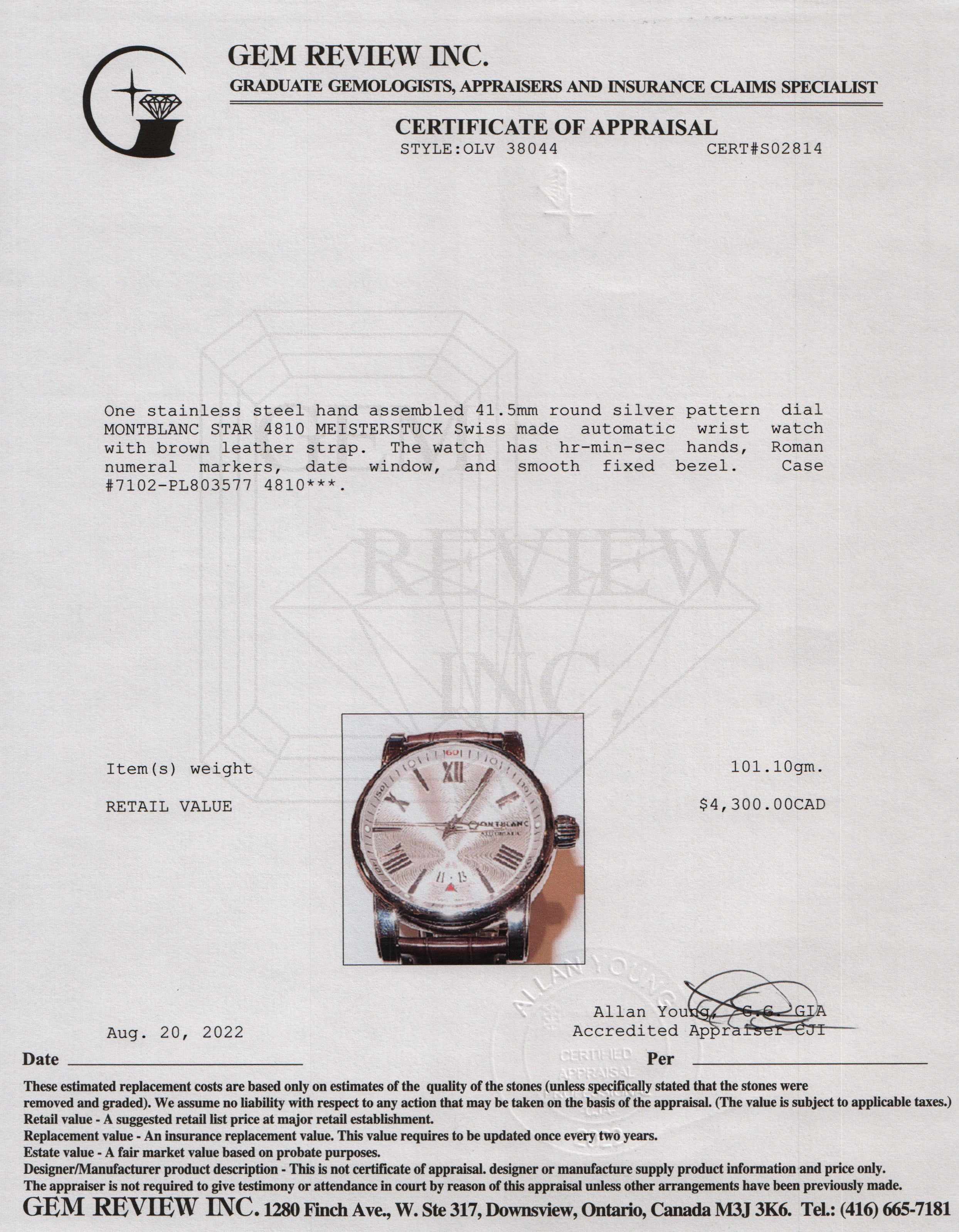 Montblanc Star 4810 Automatic Watch w/ Box & Papers