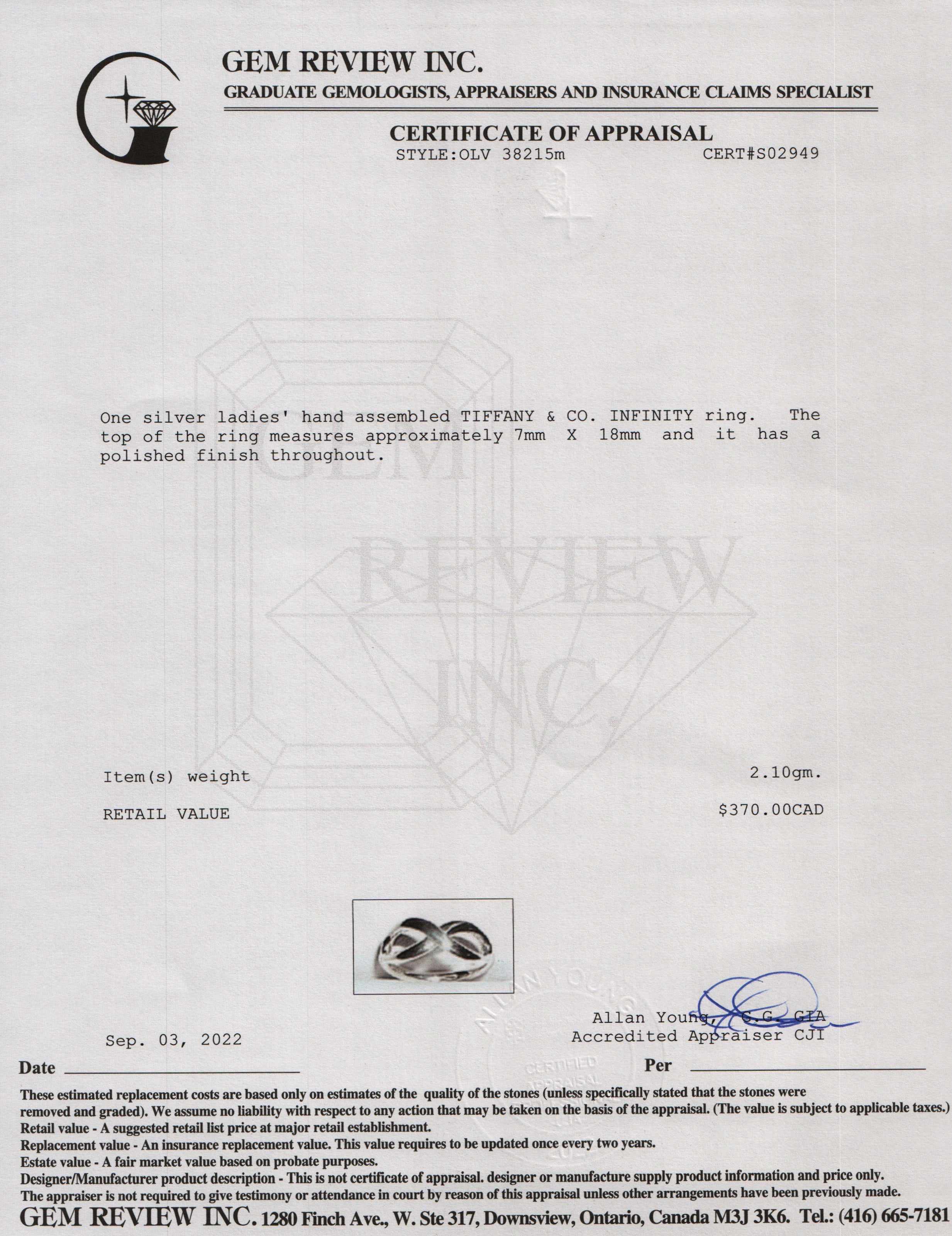 Tiffany & Co. Infinity Ring