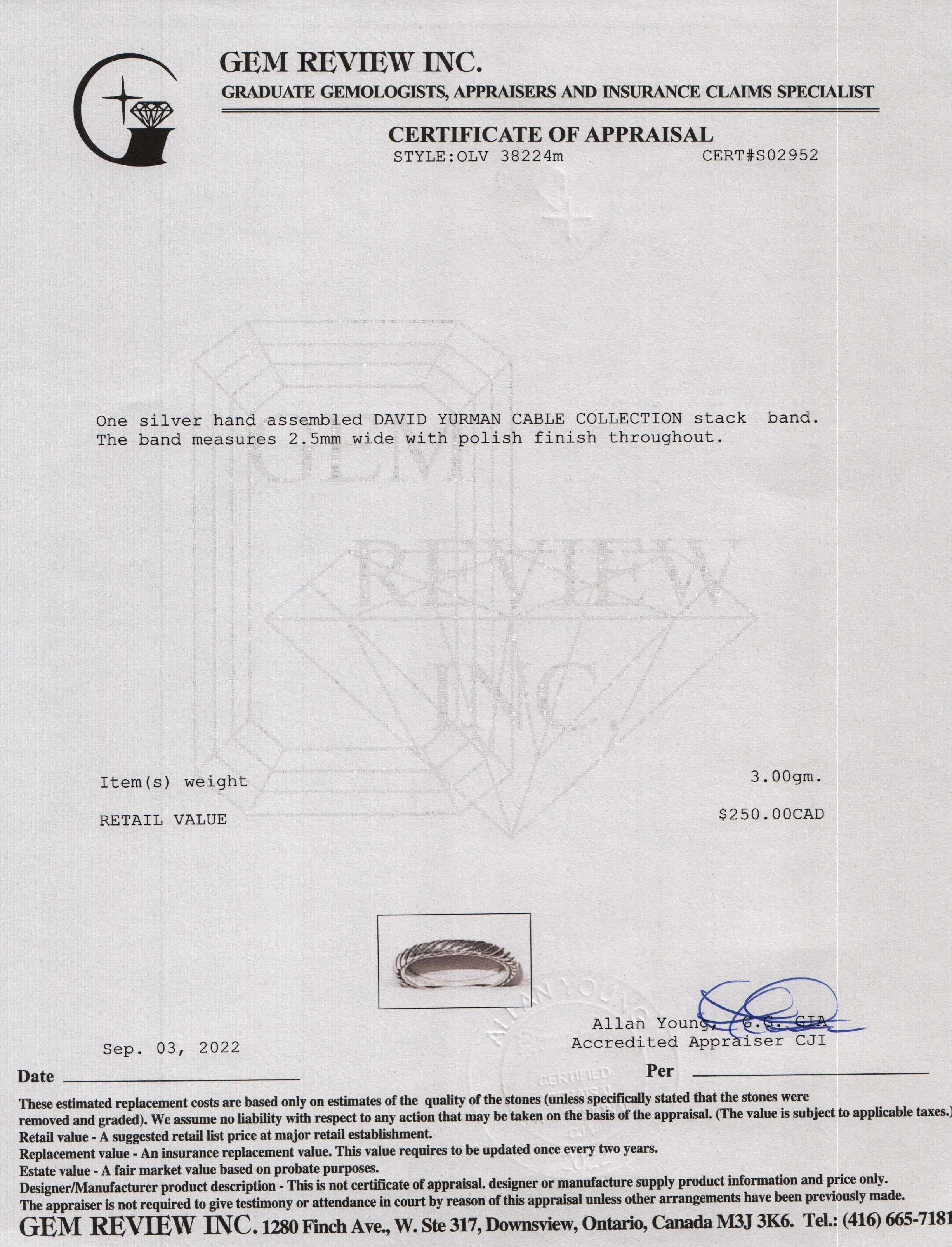 David Yurman Cable Collectibles Stack Ring