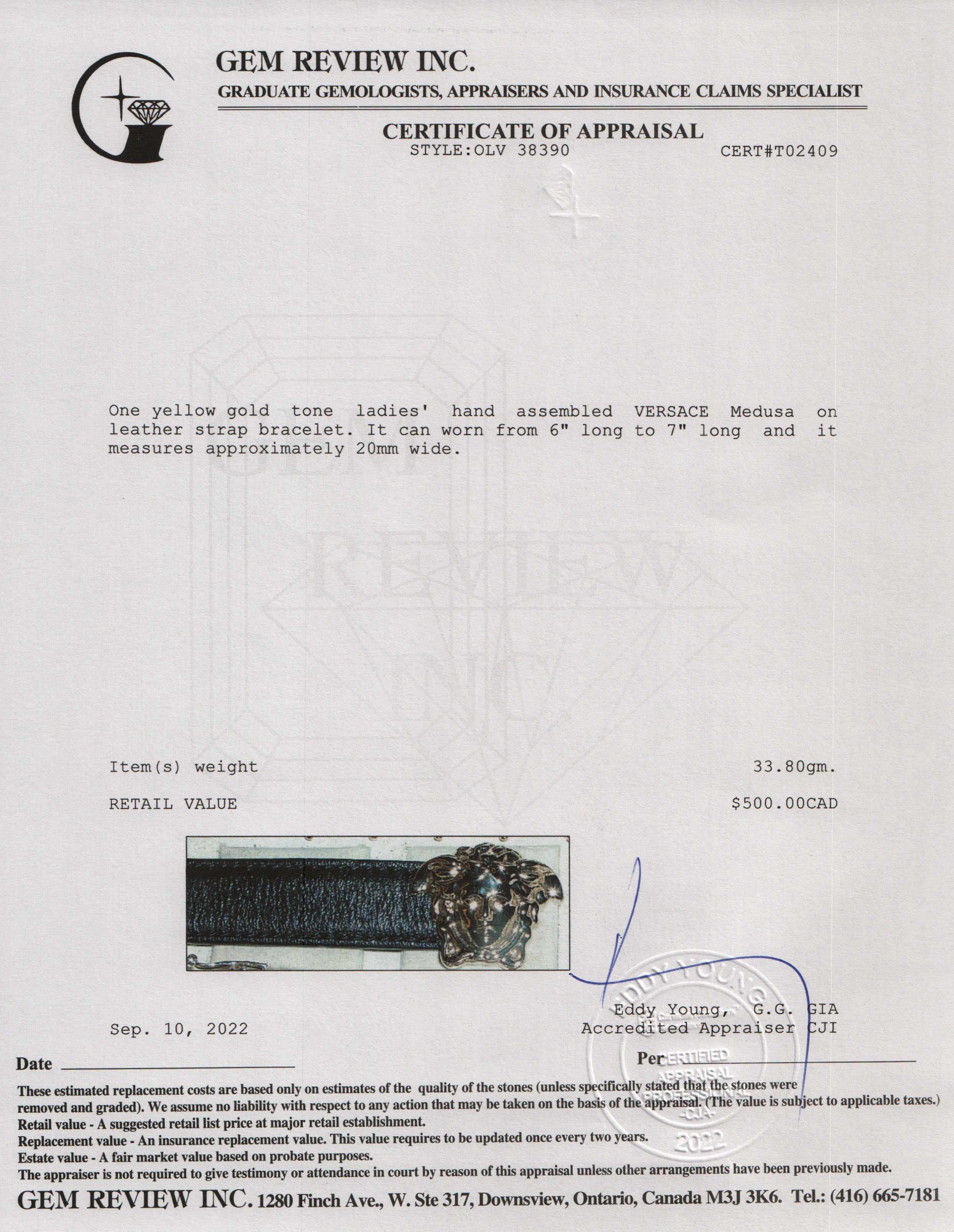 Versace Leather Medusa Bracelet