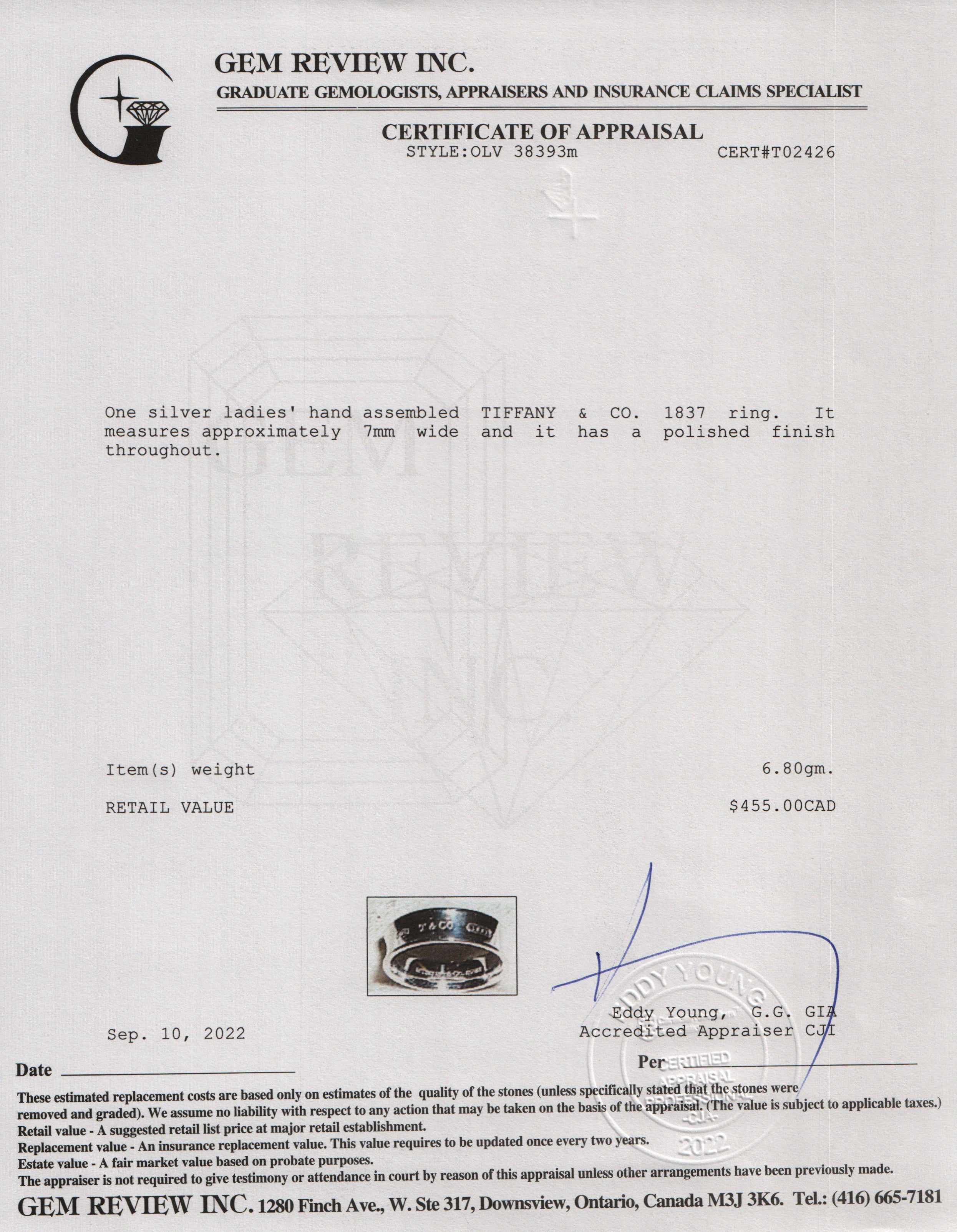 Tiffany & Co. 1837 Ring