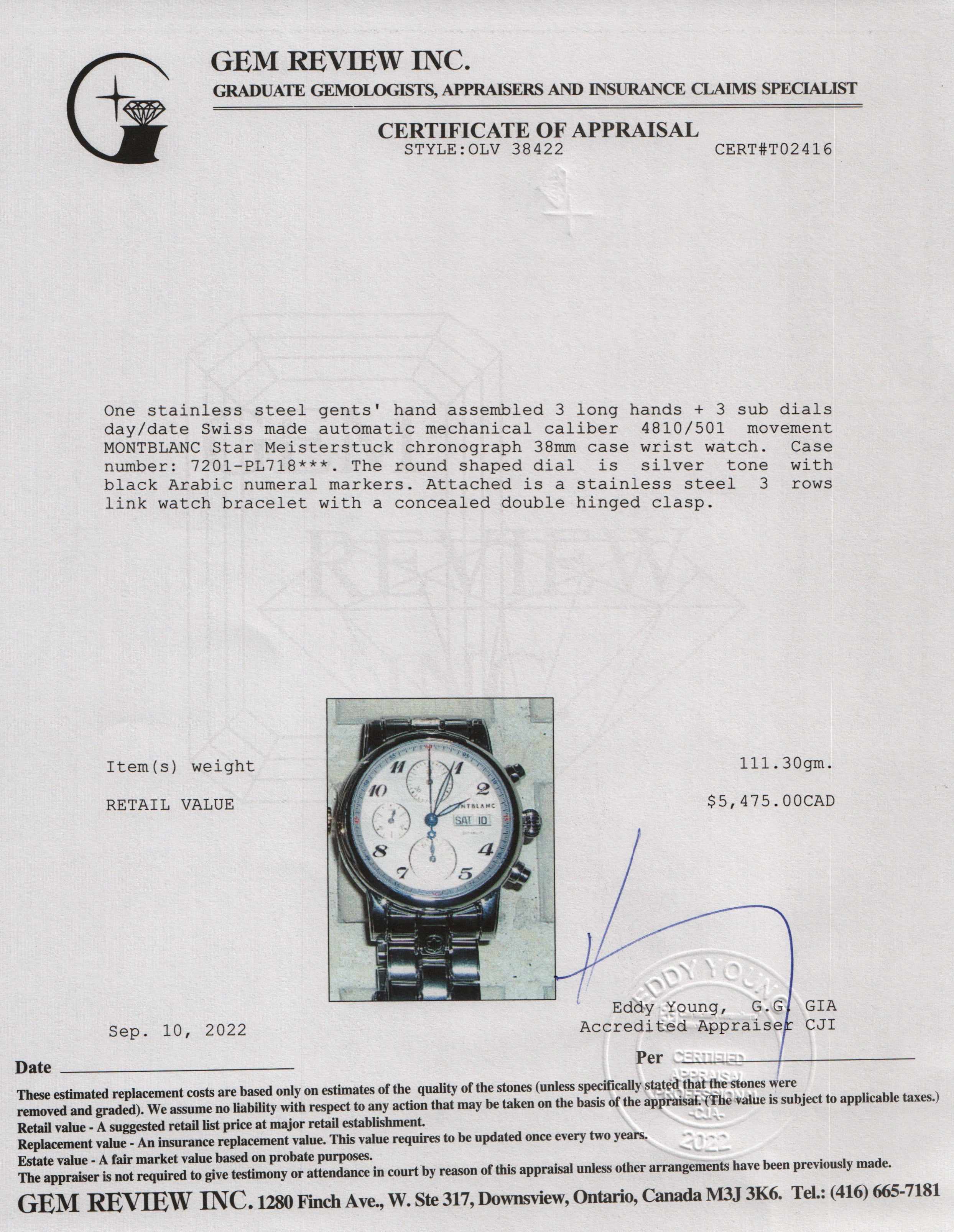 Montblanc Star Meisterstuck Chronograph Automatic Watch