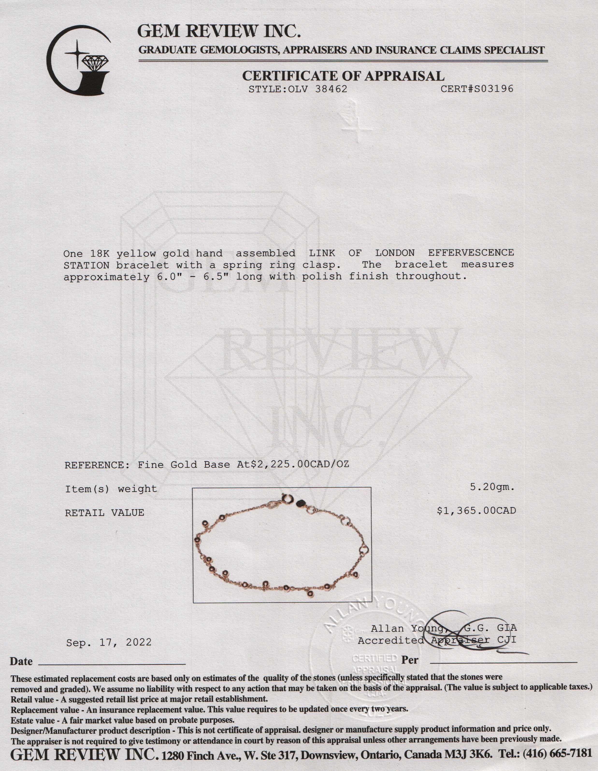 Links of London 18k Gold Effervescence Station Bracelet