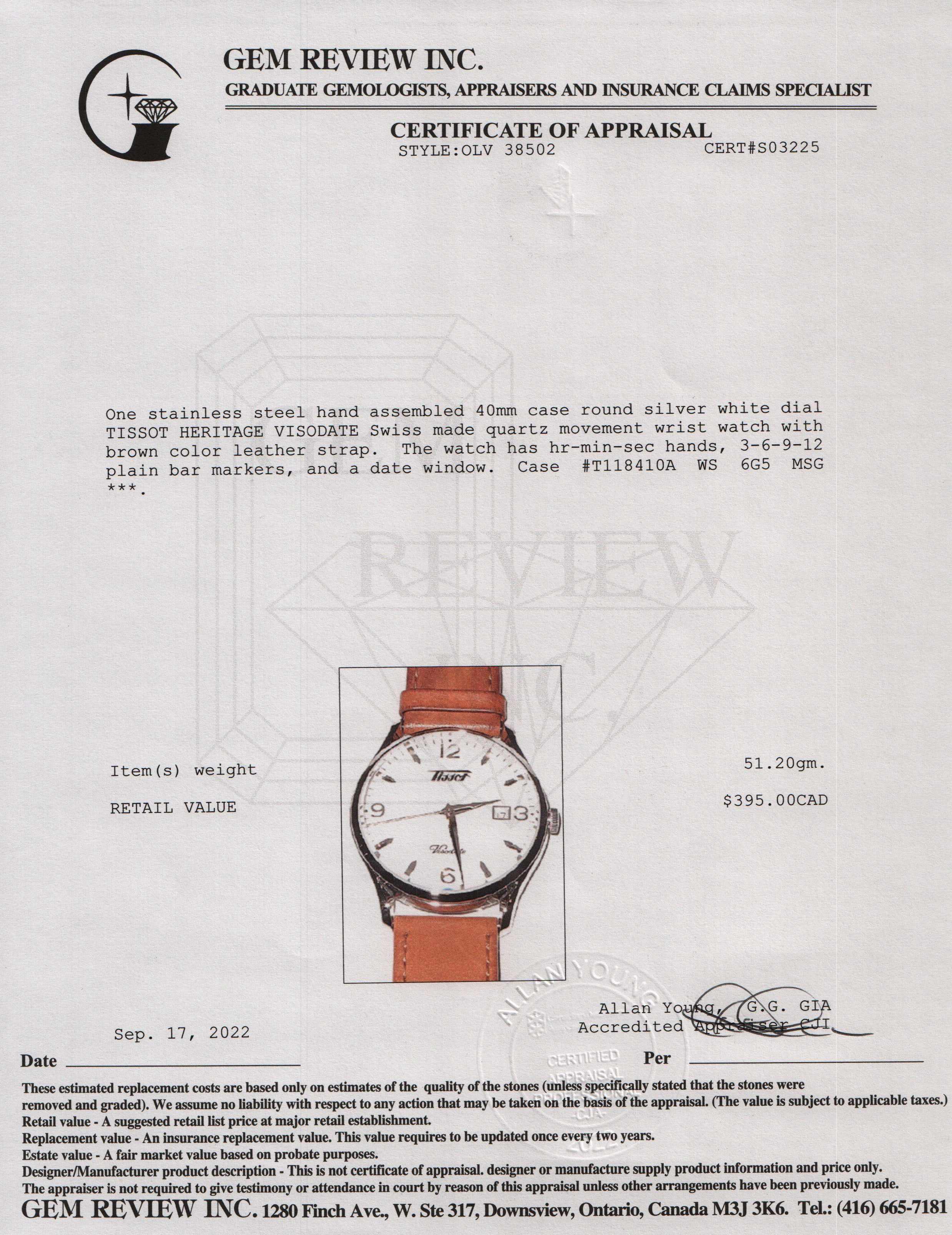 Tissot Heritage Visodate Watch w/ Box