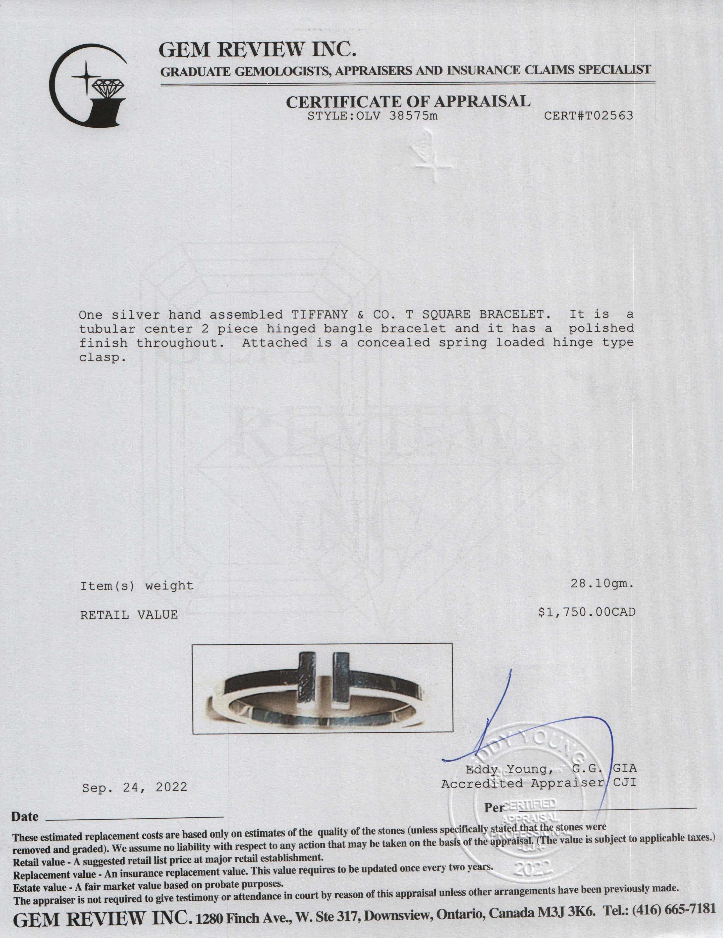 Tiffany & Co. T Square Bracelet