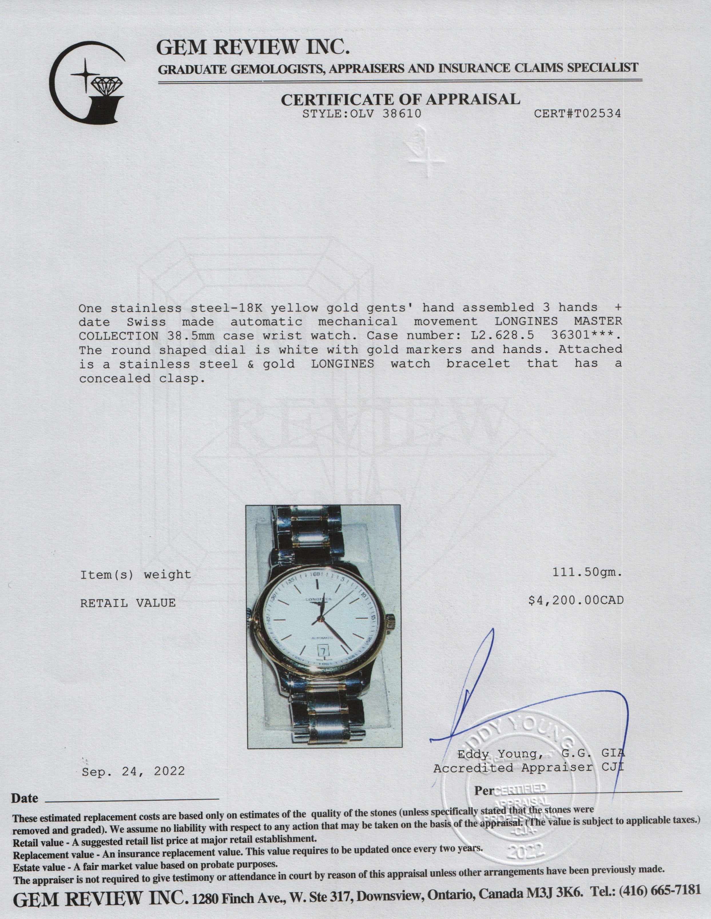 Longines Two-Tone Master Collection Automatic Watch