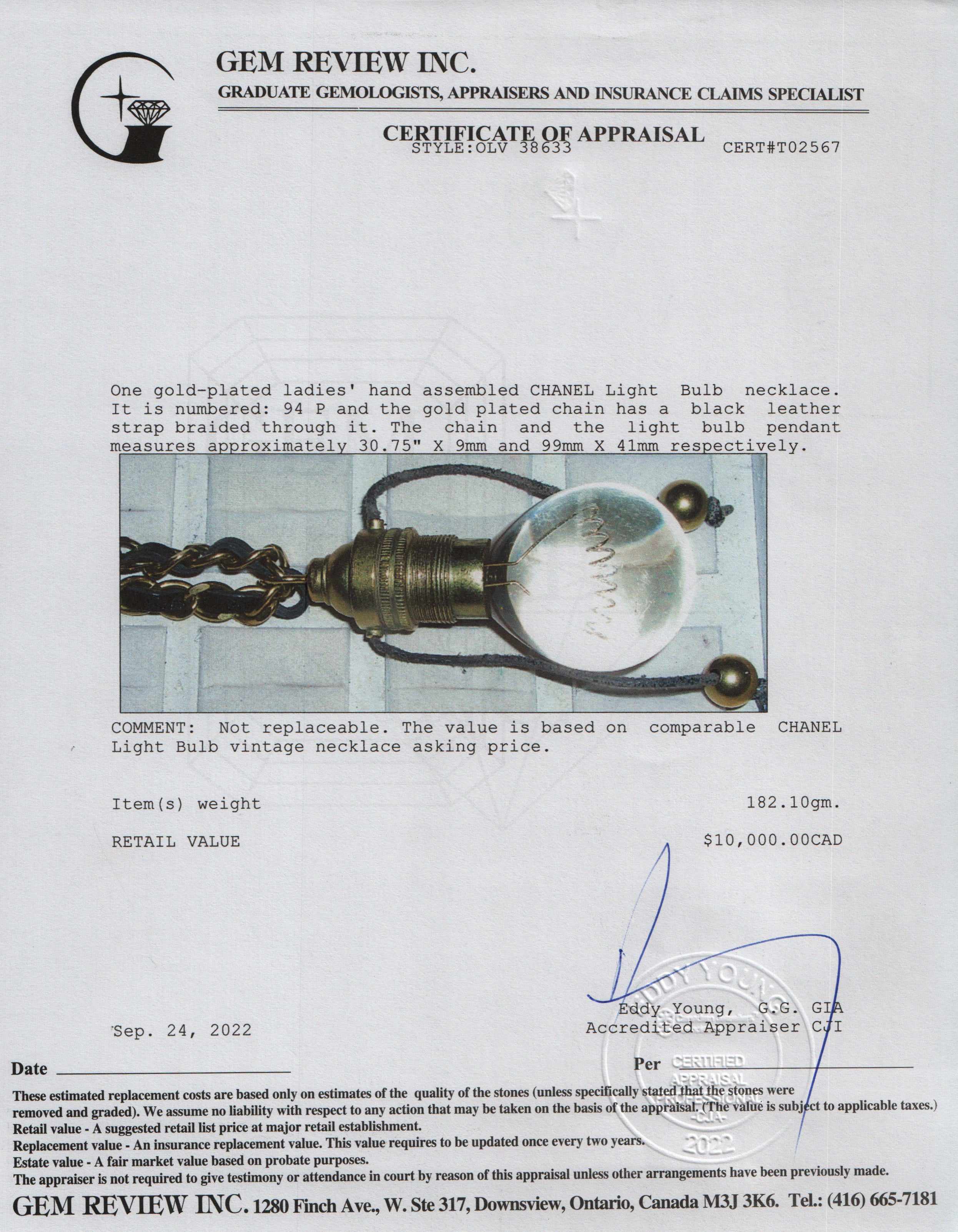 Chanel Vintage 1994 Light Bulb Chain-Link & Leather Necklace