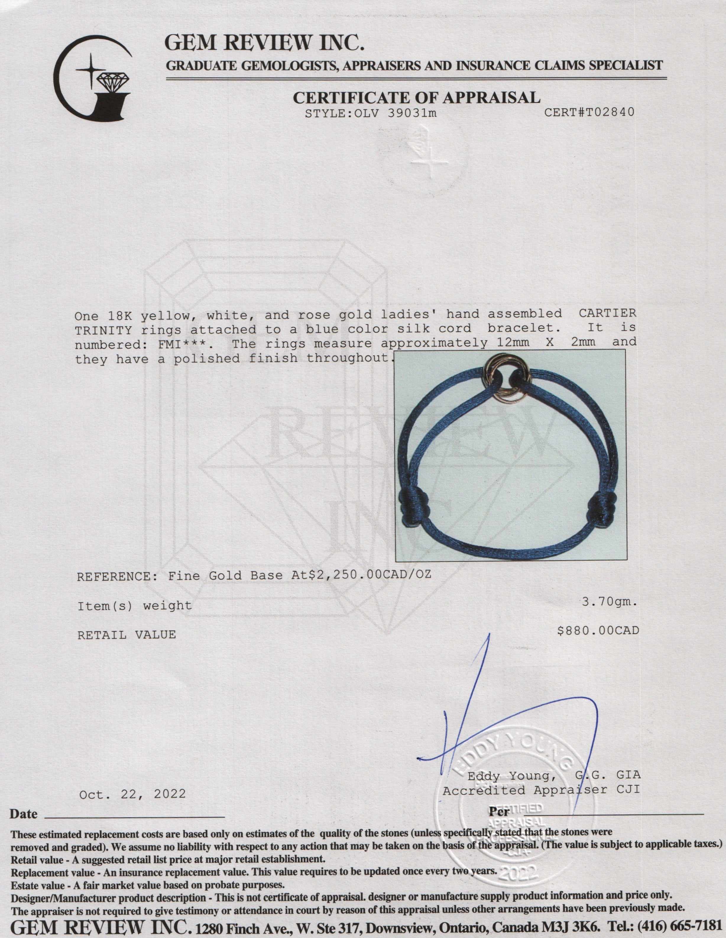 Cartier Trinity Cord Bracelet