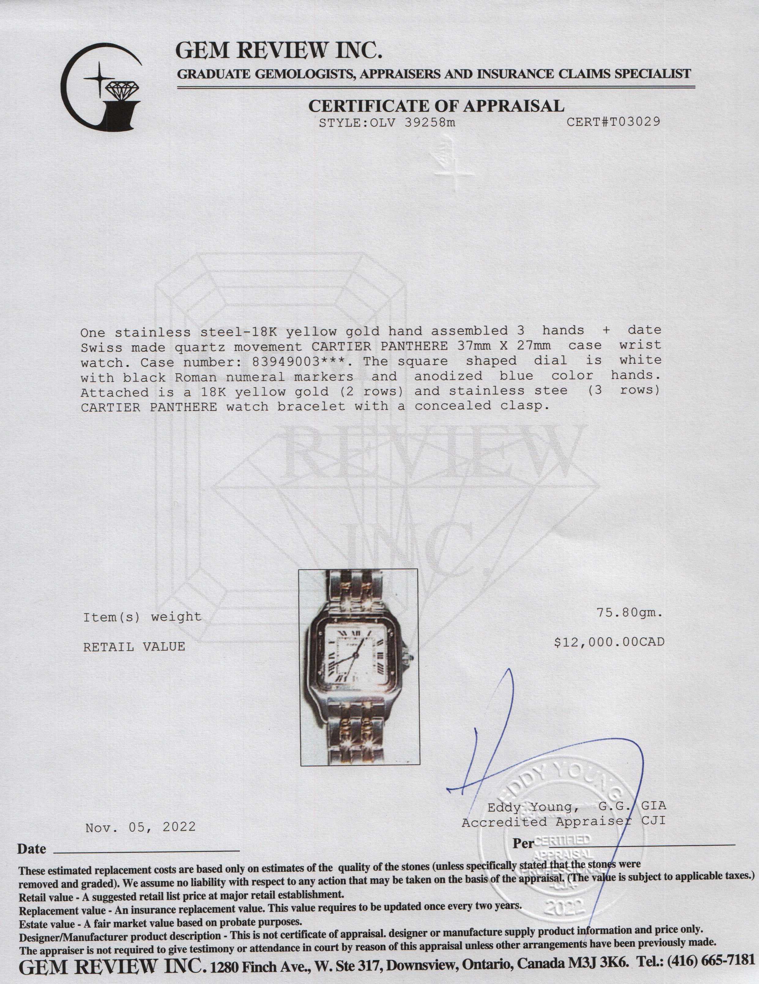 Cartier Two-Tone Panthere de Cartier Watch