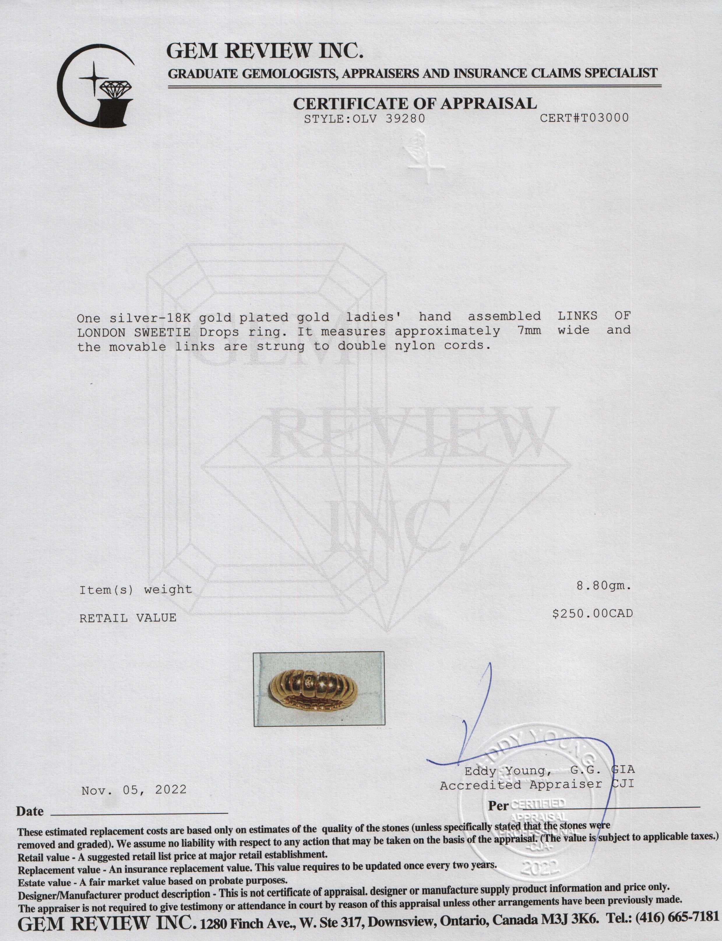 Links of London Vermeil Sweetie Drops Ring