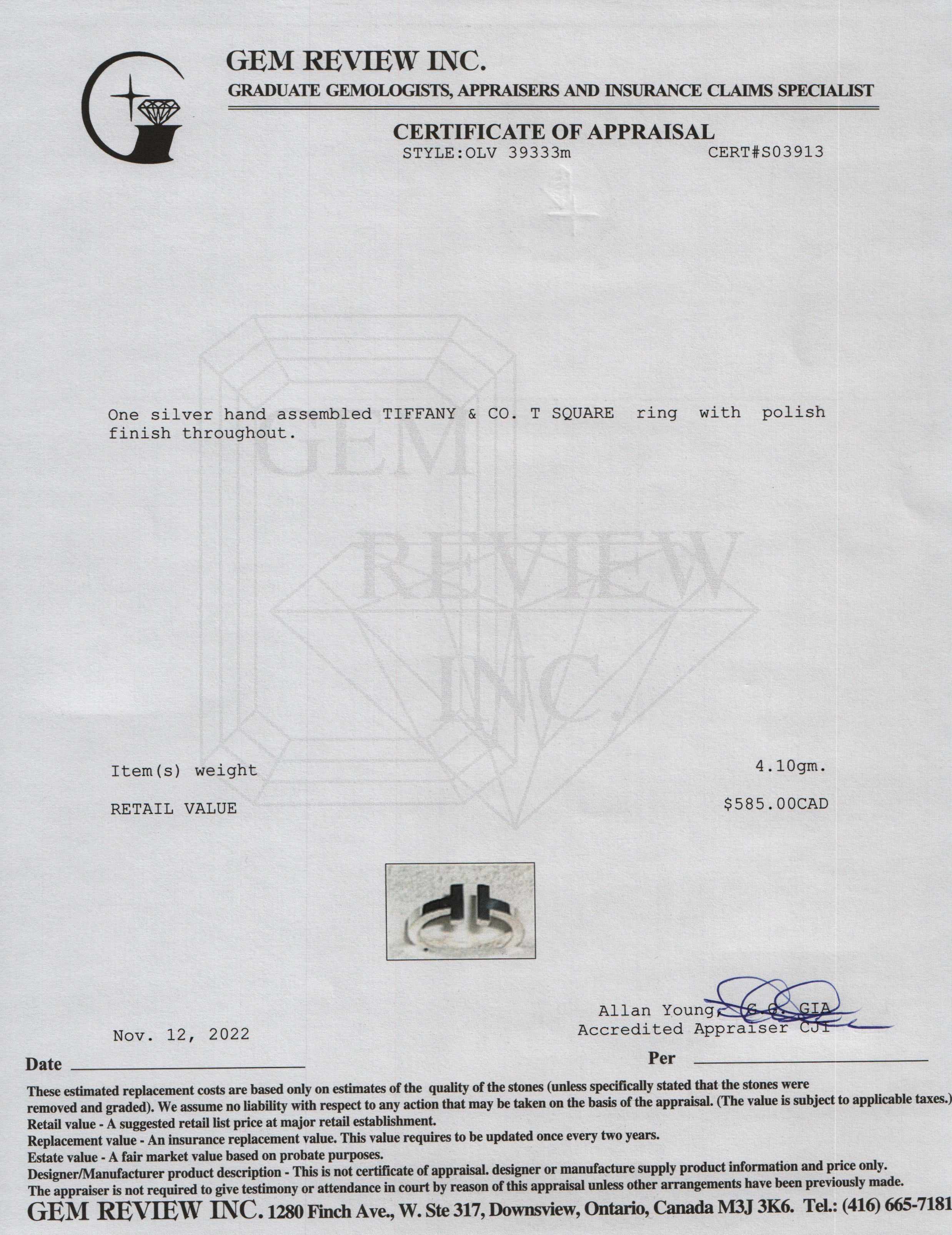 Tiffany & Co. T Square Ring