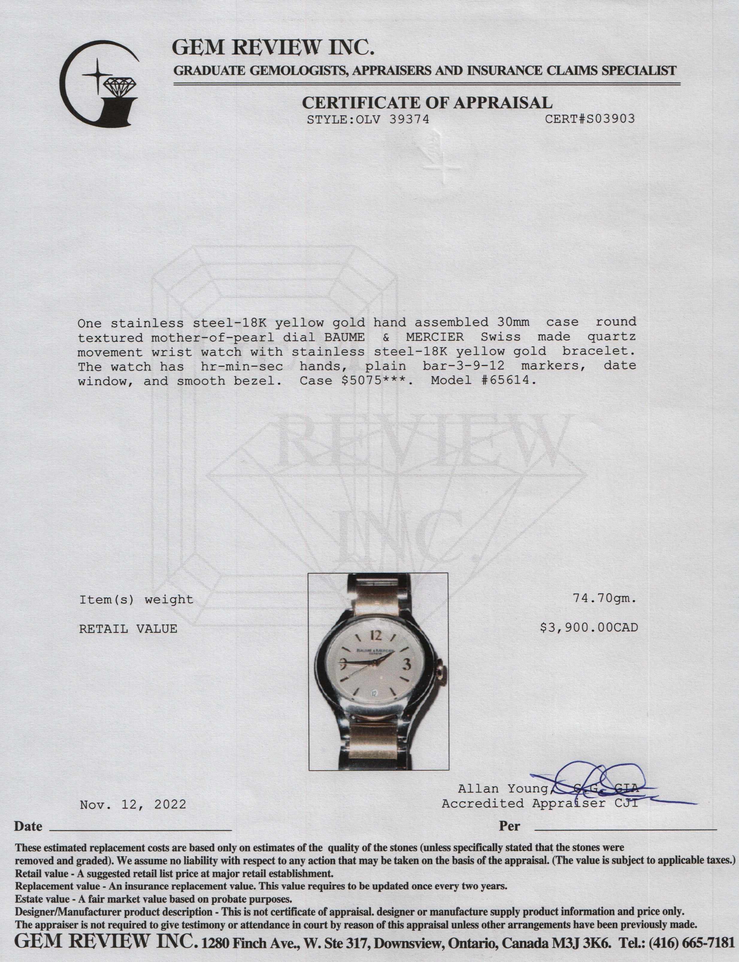 Baume & Mercier Two-Tone Ilea Watch