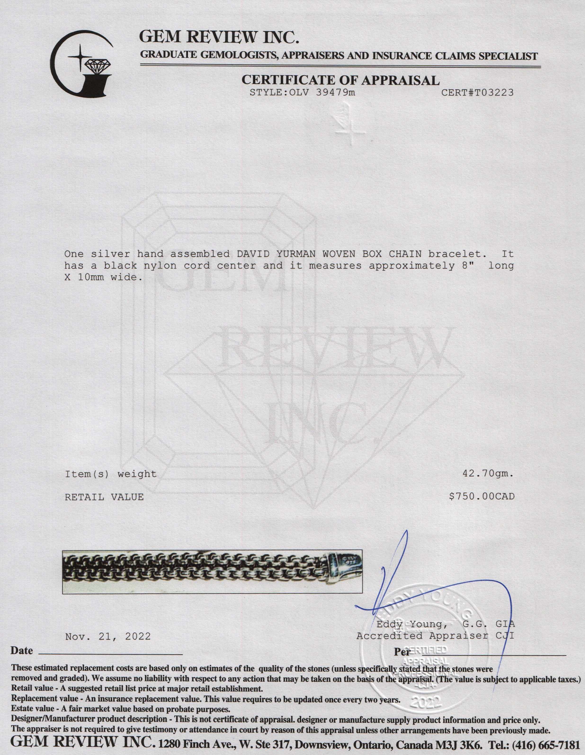 David Yurman Woven Box Chain Bracelet