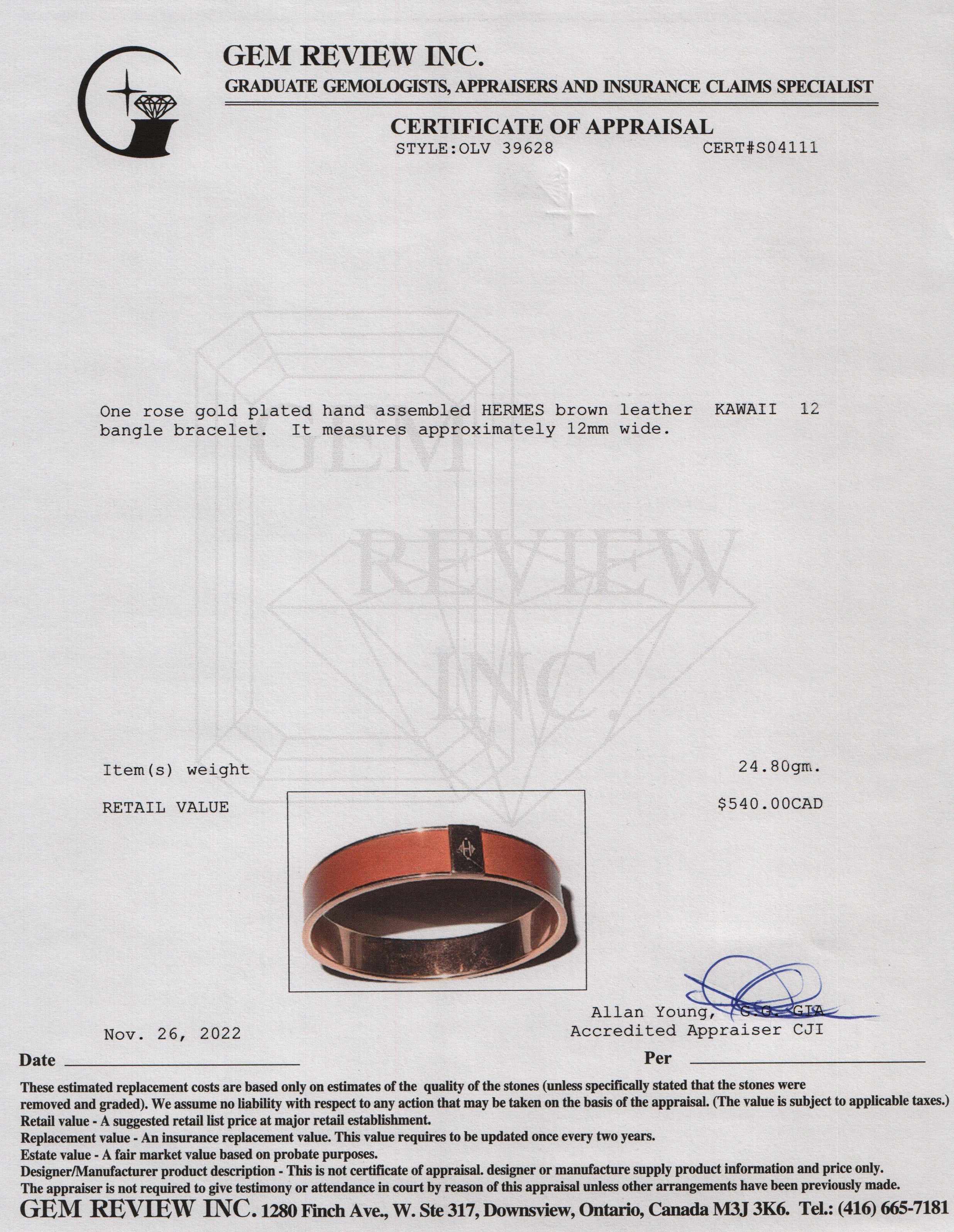 Hermes Kawaii 12 Bangle Bracelet