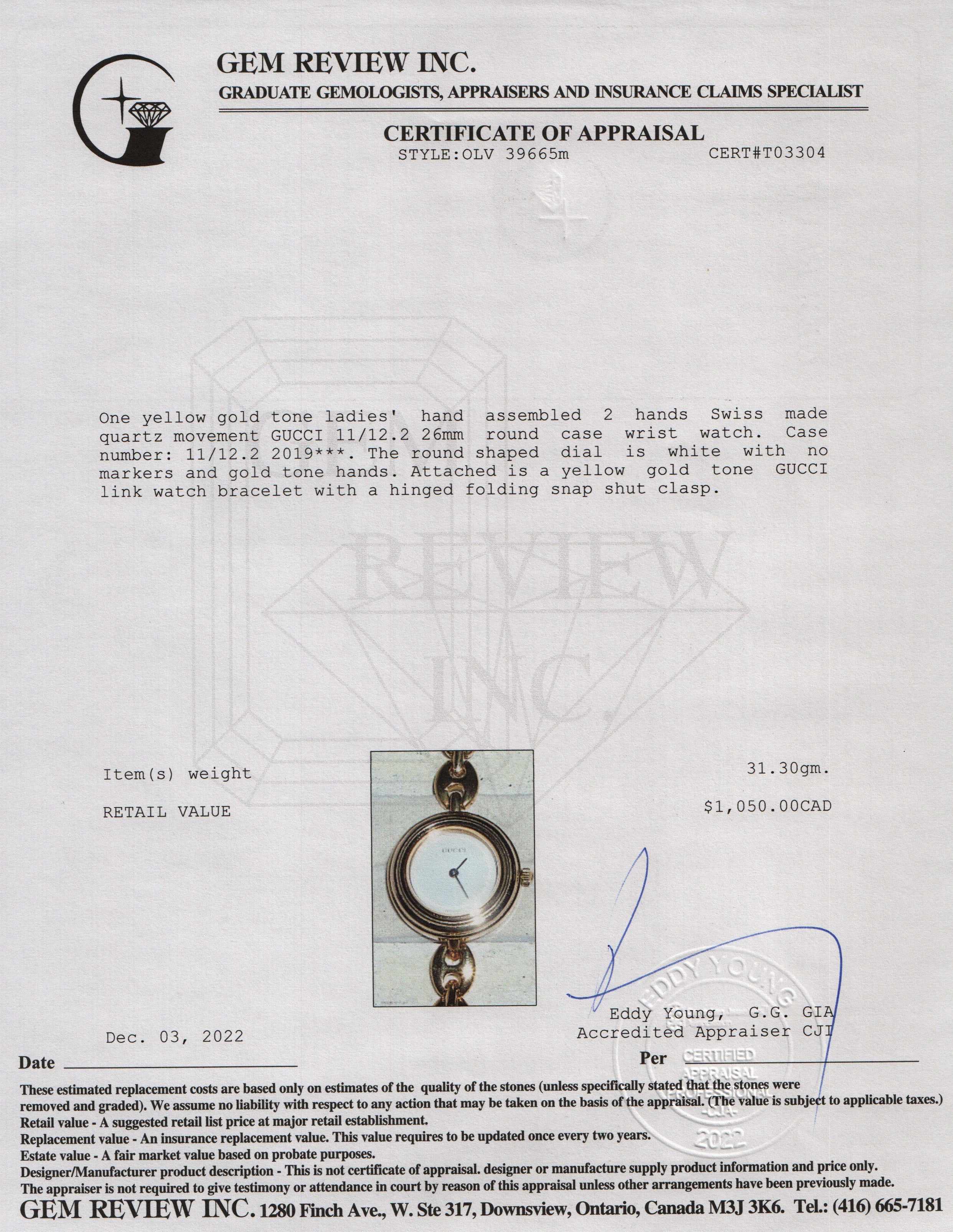 Gucci 1100 Series Watch w/ Box & 4 Multi-Colour Bezels