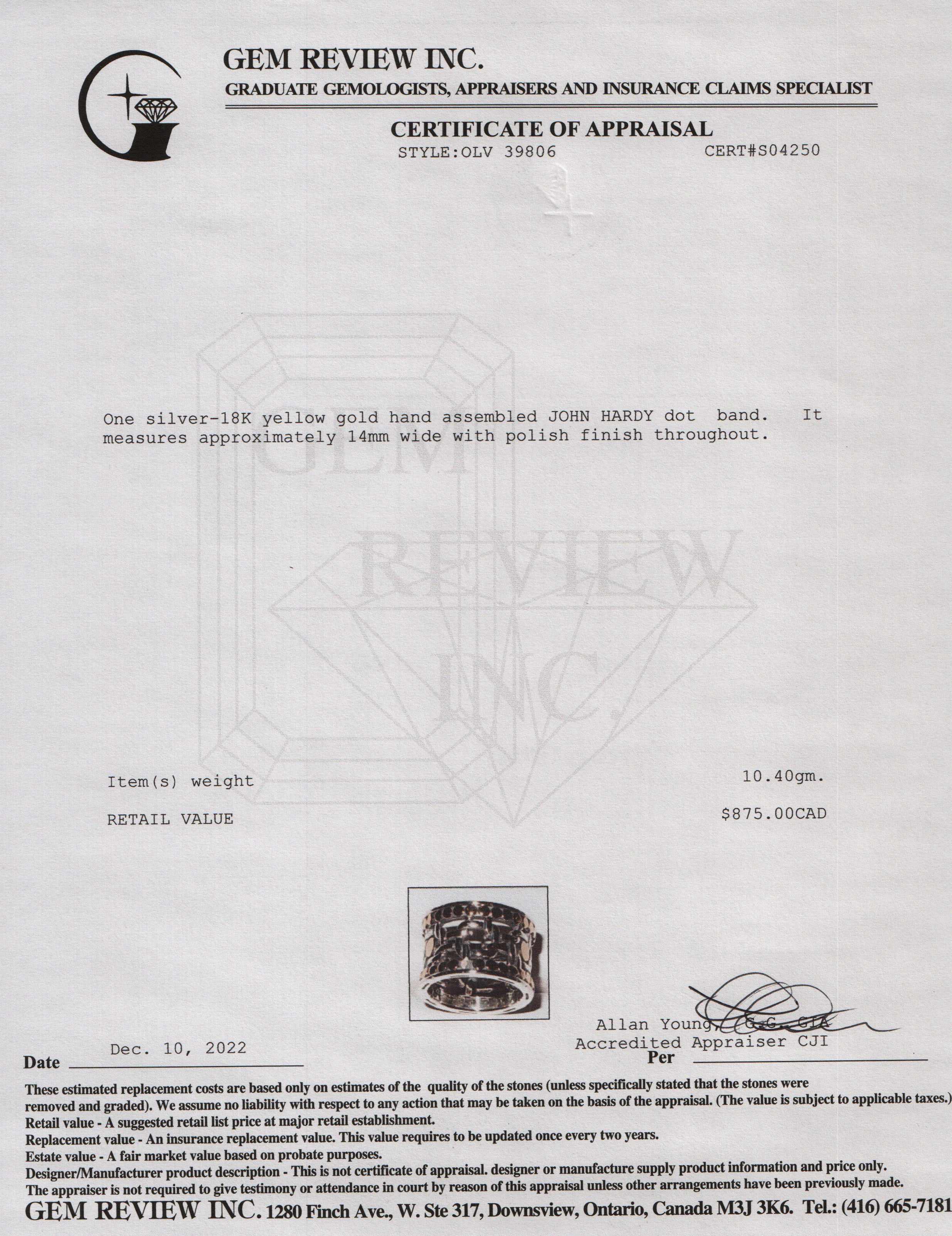 John Hardy Two-Tone Dot Band Ring