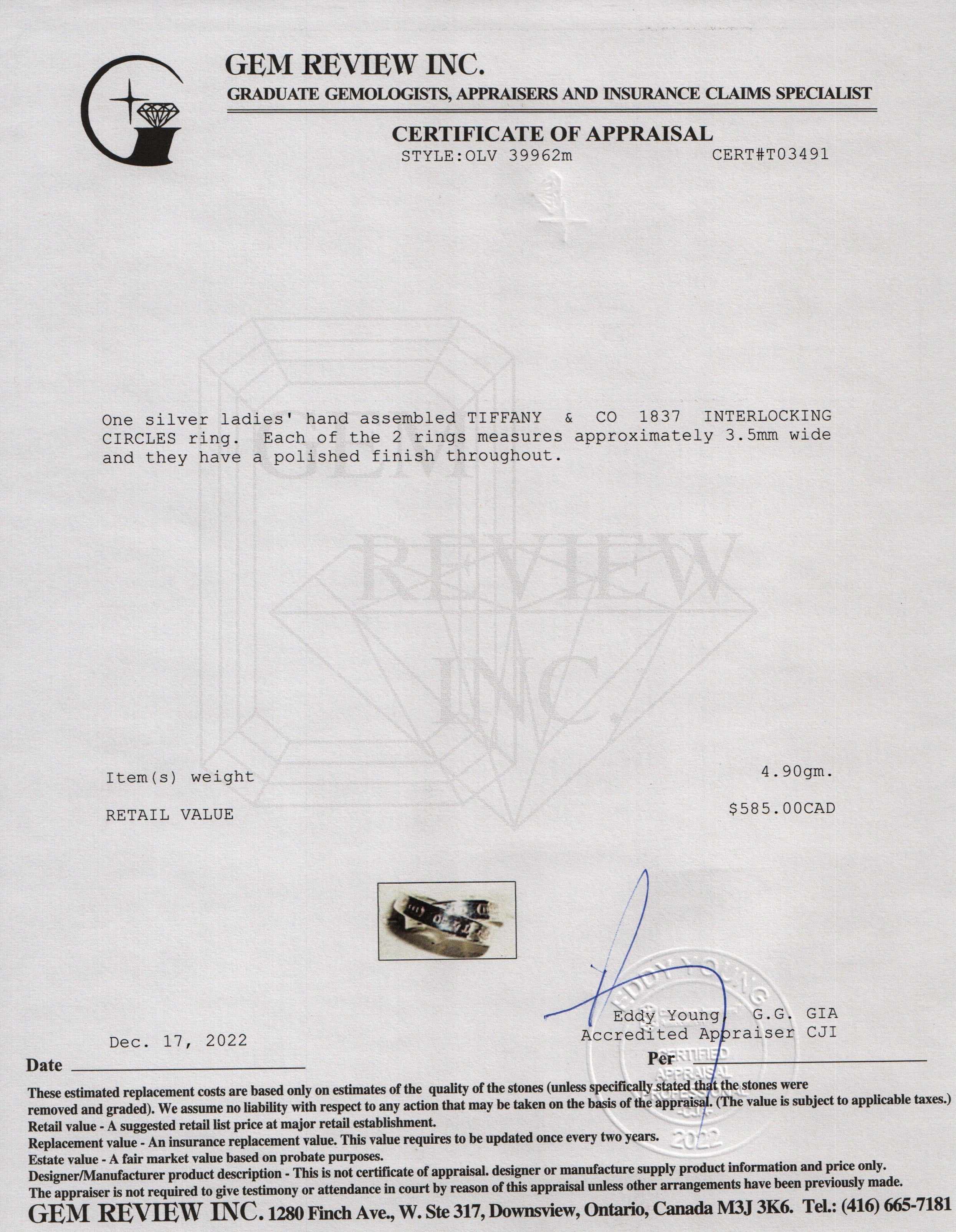 Tiffany & Co. 1837 Interlocking Circles Ring