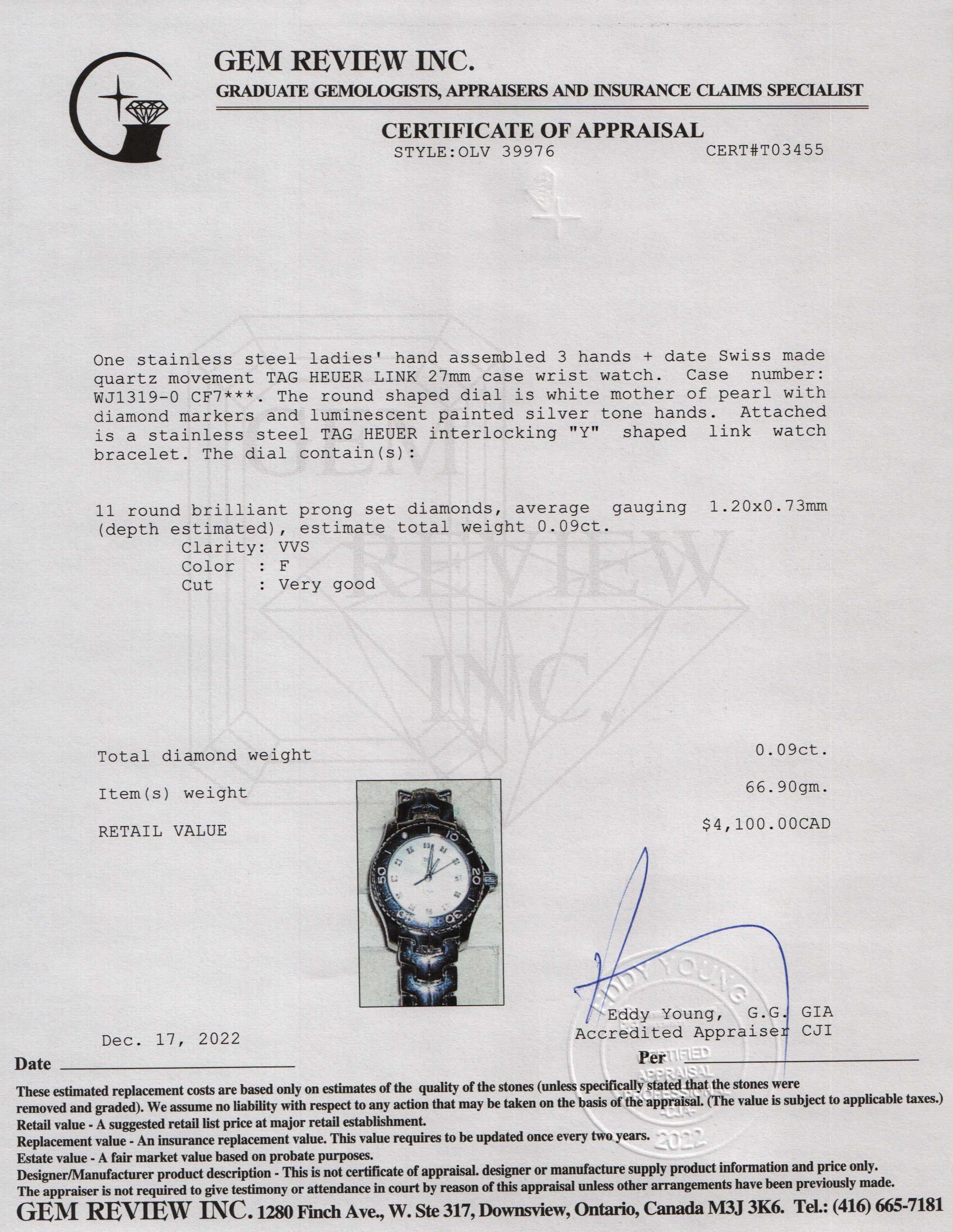 Tag Heuer Link Watch w/ Box