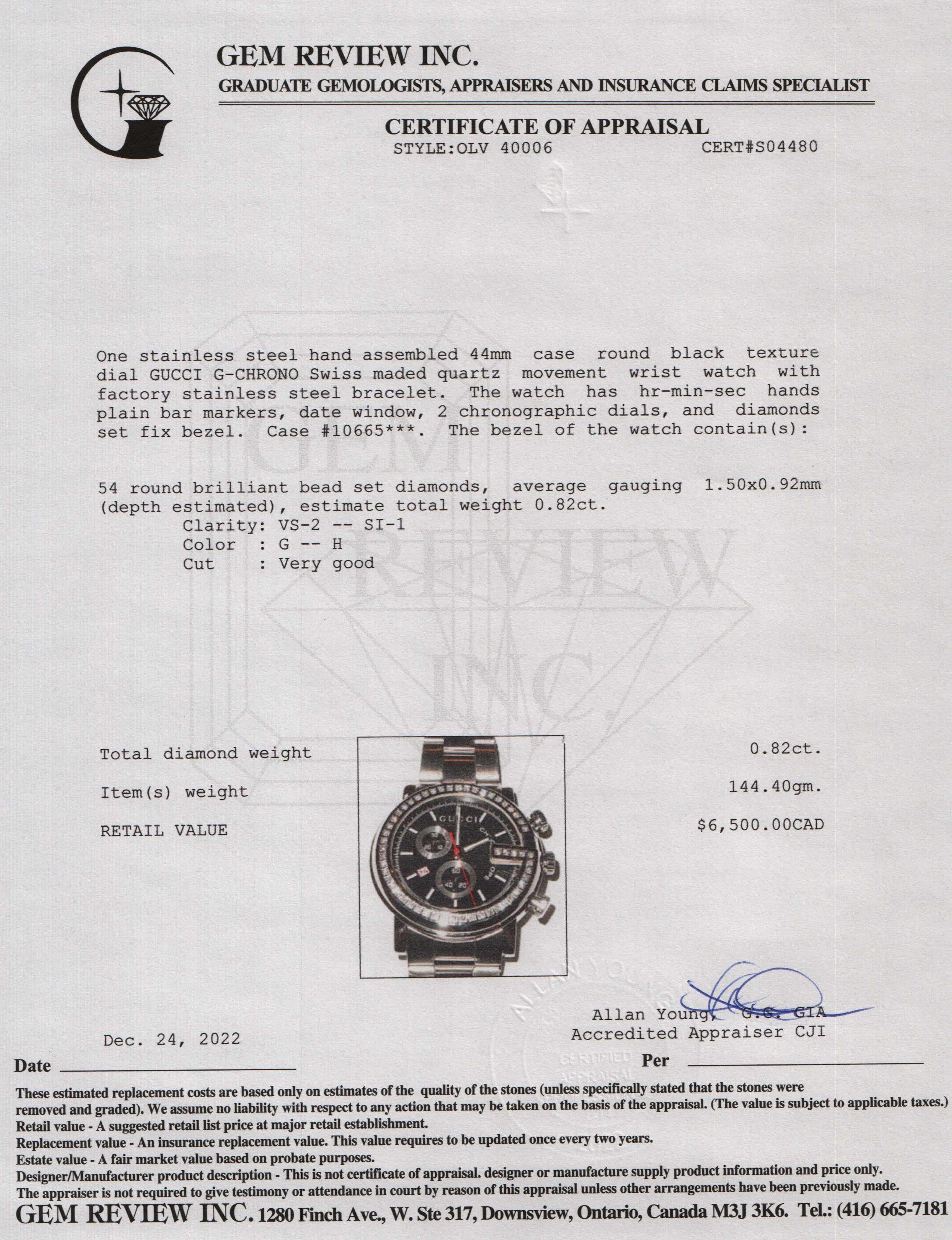 Gucci G-Chrono Diamond Bezel Watch