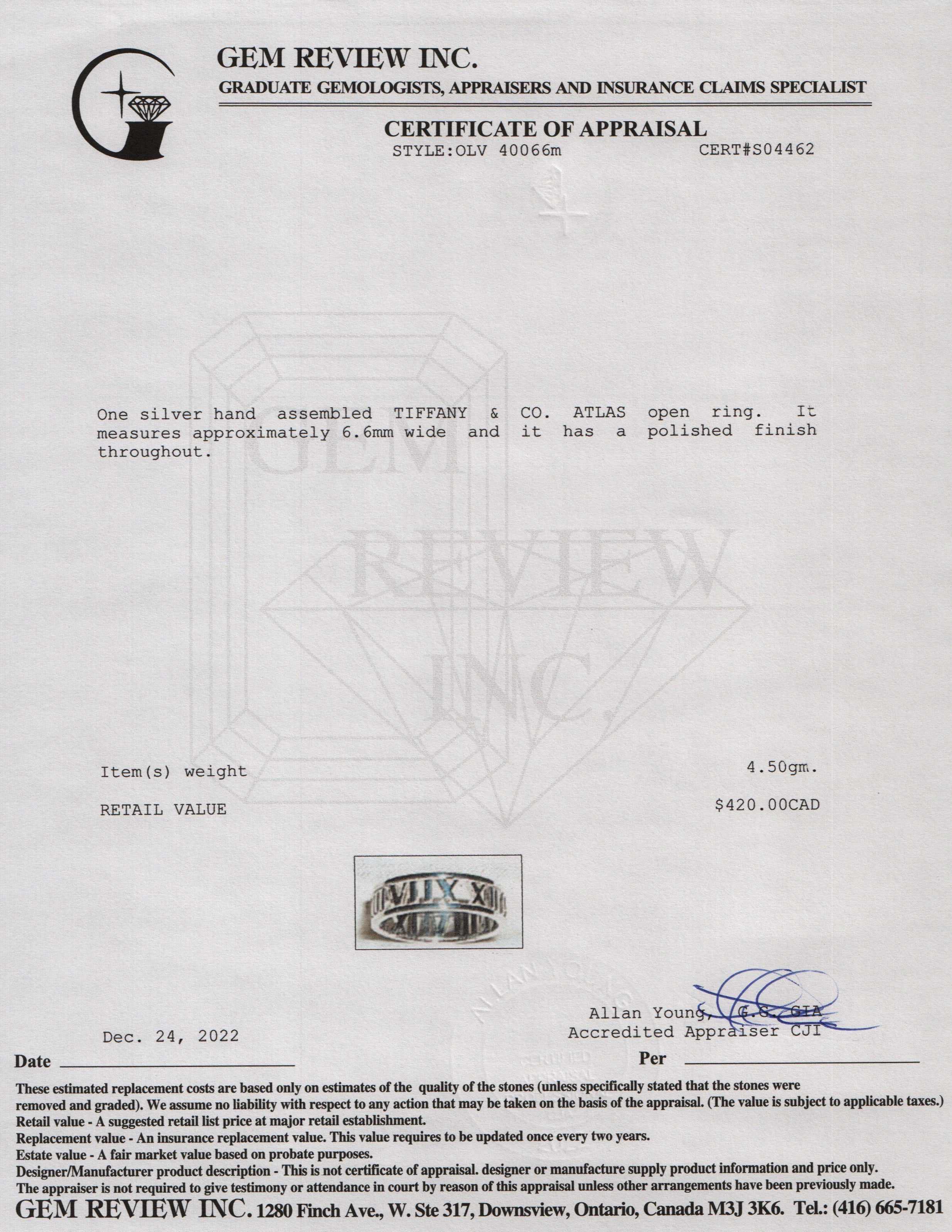 Tiffany & Co. Atlas Open Ring