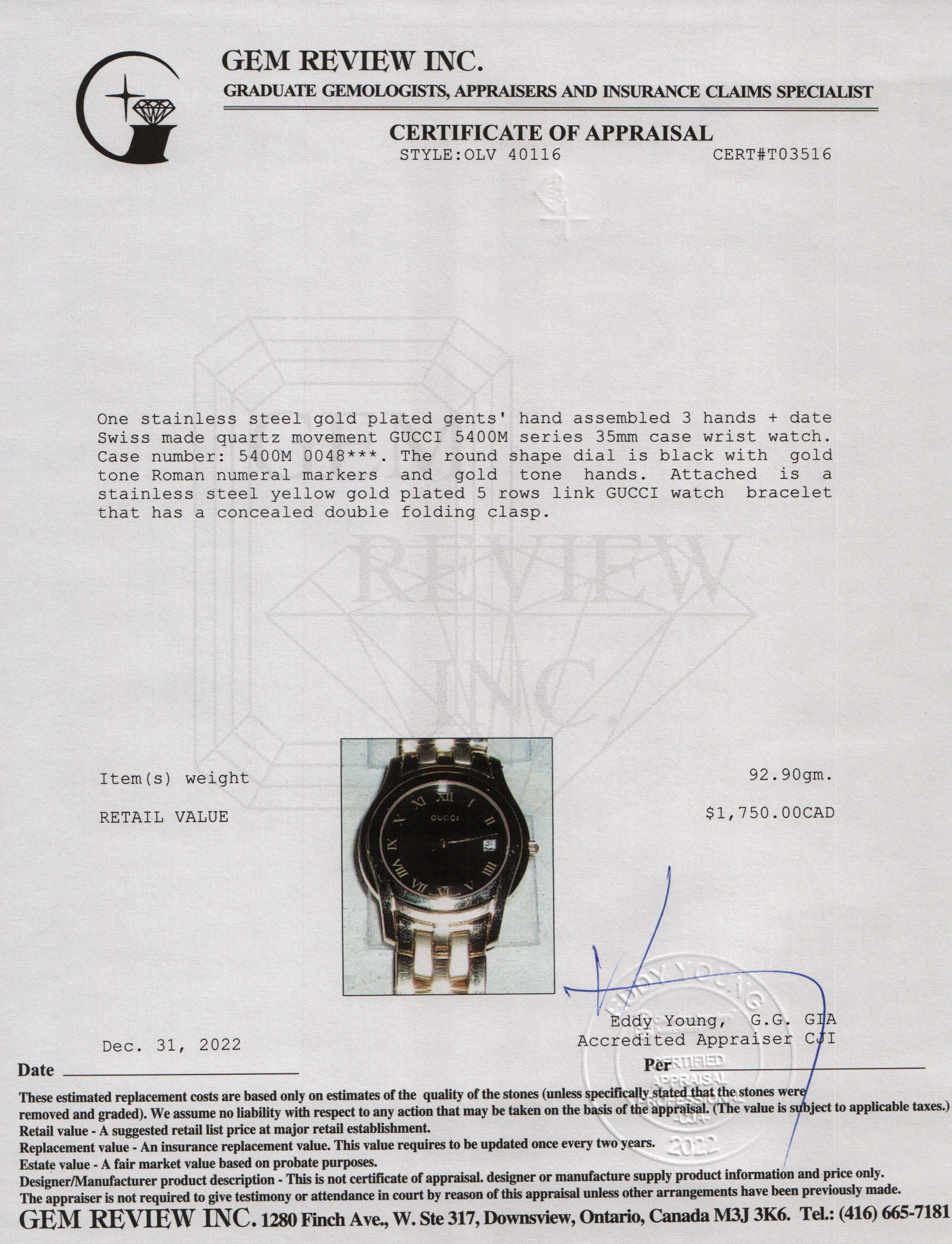 Gucci 5400M Series Watch