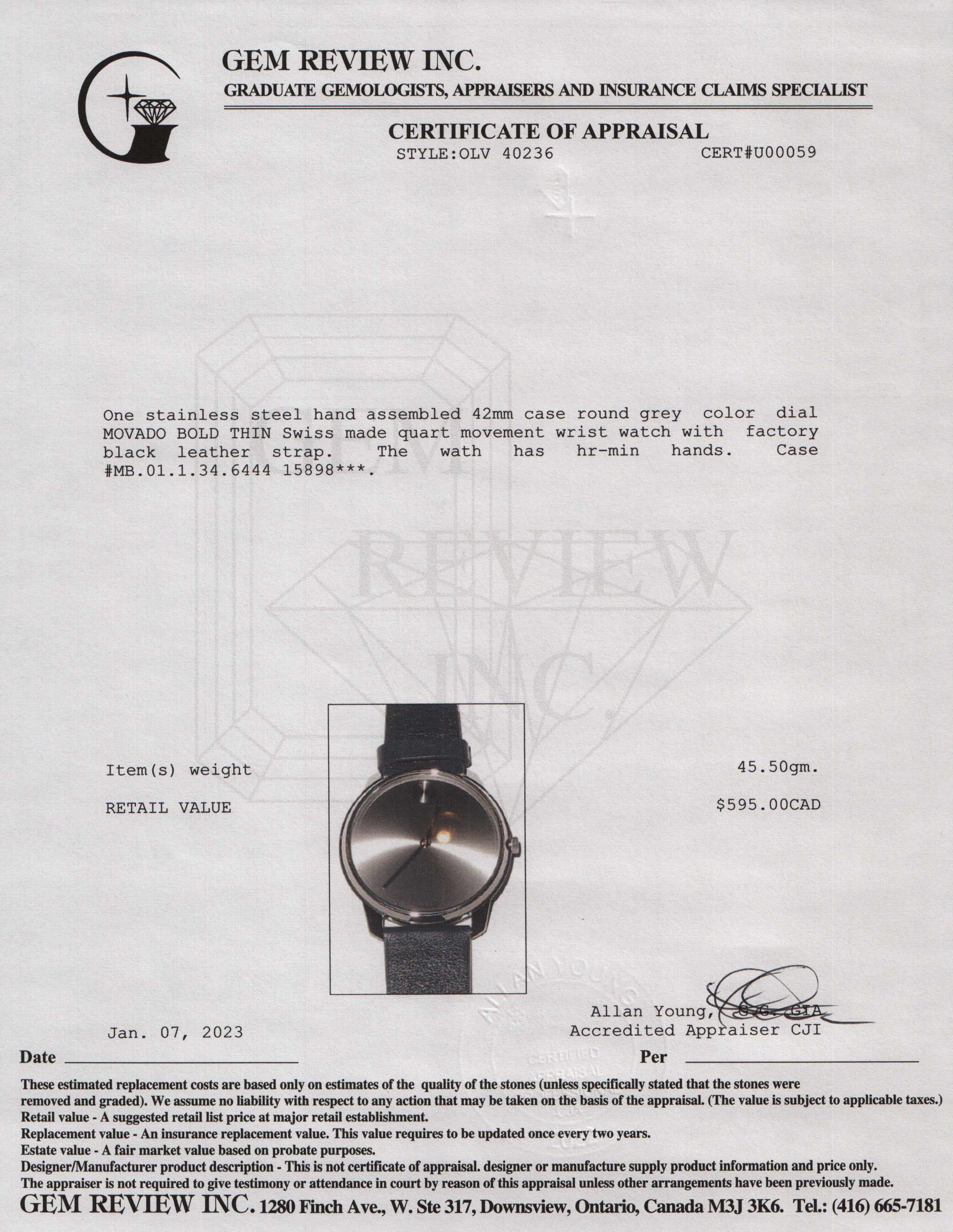 Movado Bold Thin Watch w/ Box