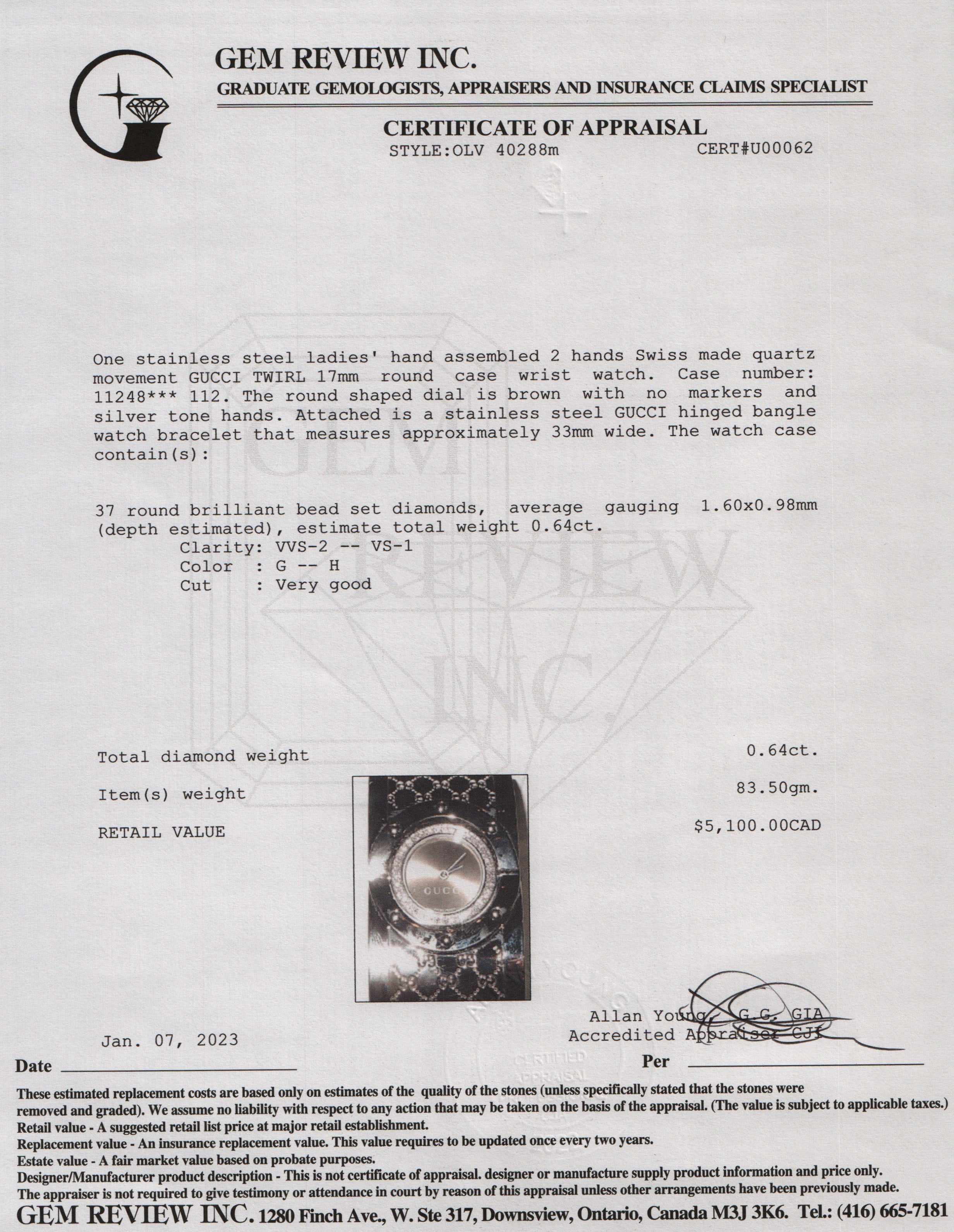 Gucci Twirl Watch with Diamond Bezel