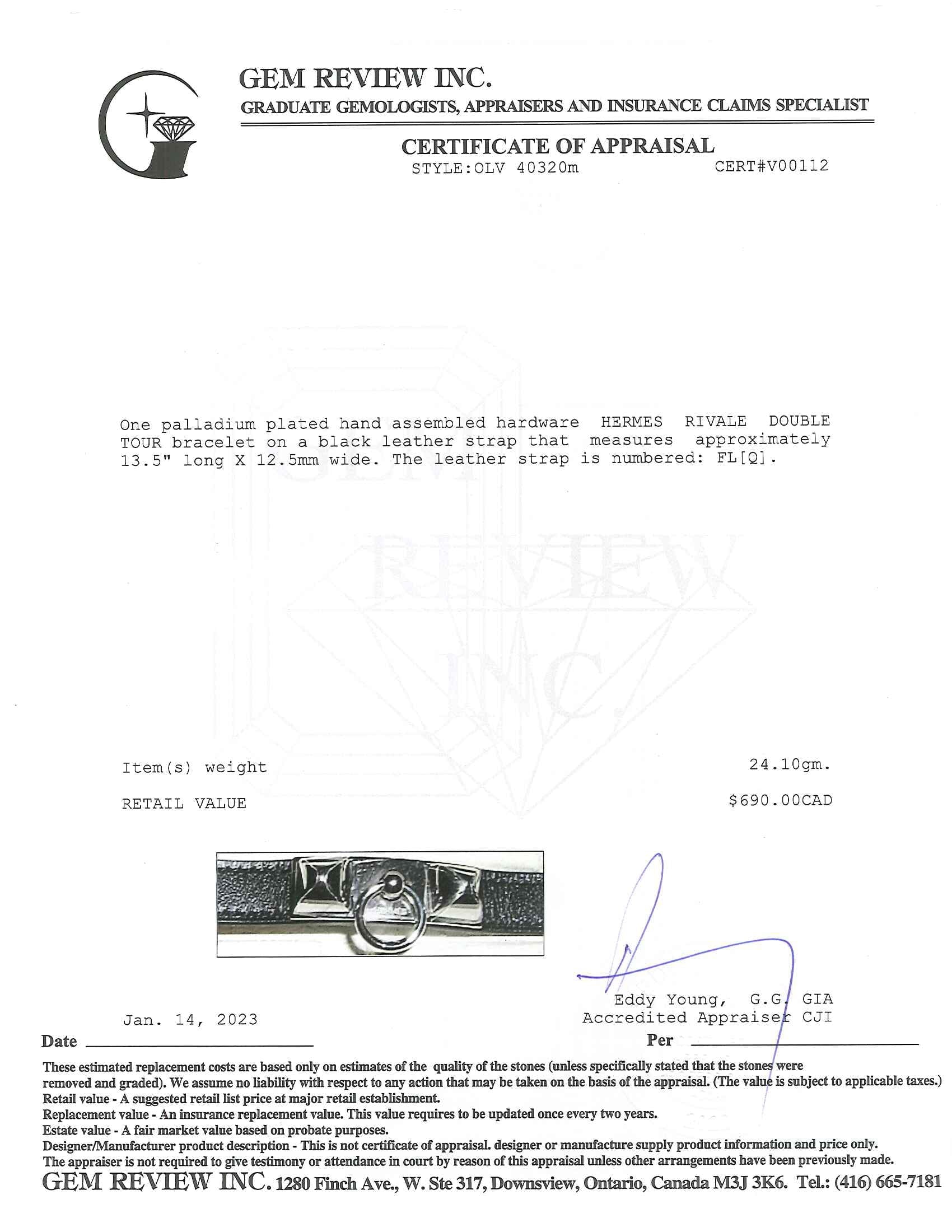 Hermes Rivale Double Tour Bracelet