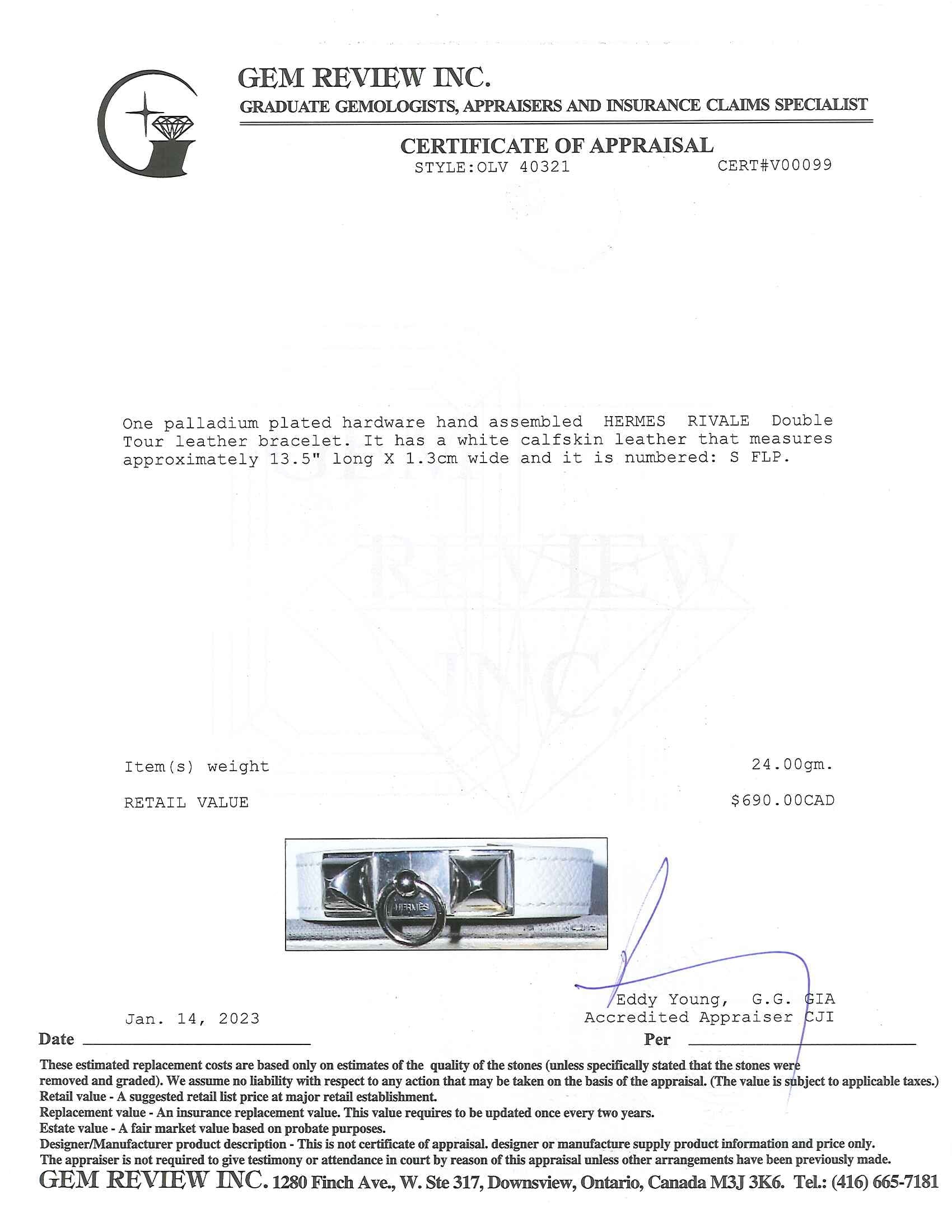 Hermes Rivale Double Tour Bracelet