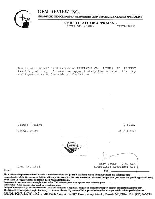 Tiffany & Co. Return to Tiffany Heart Signet Ring