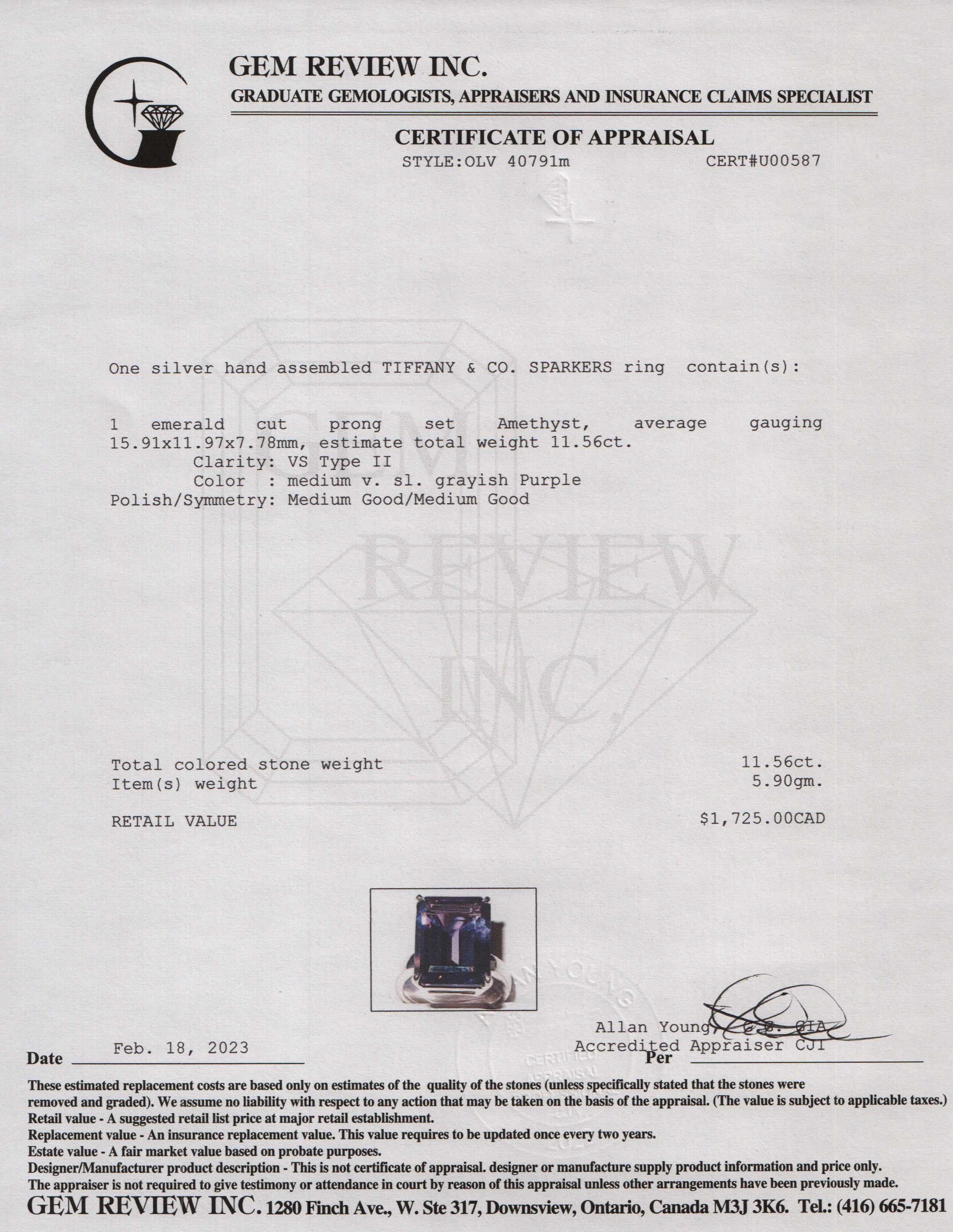 Tiffany & Co. Sparklers Amethyst Cocktail Ring