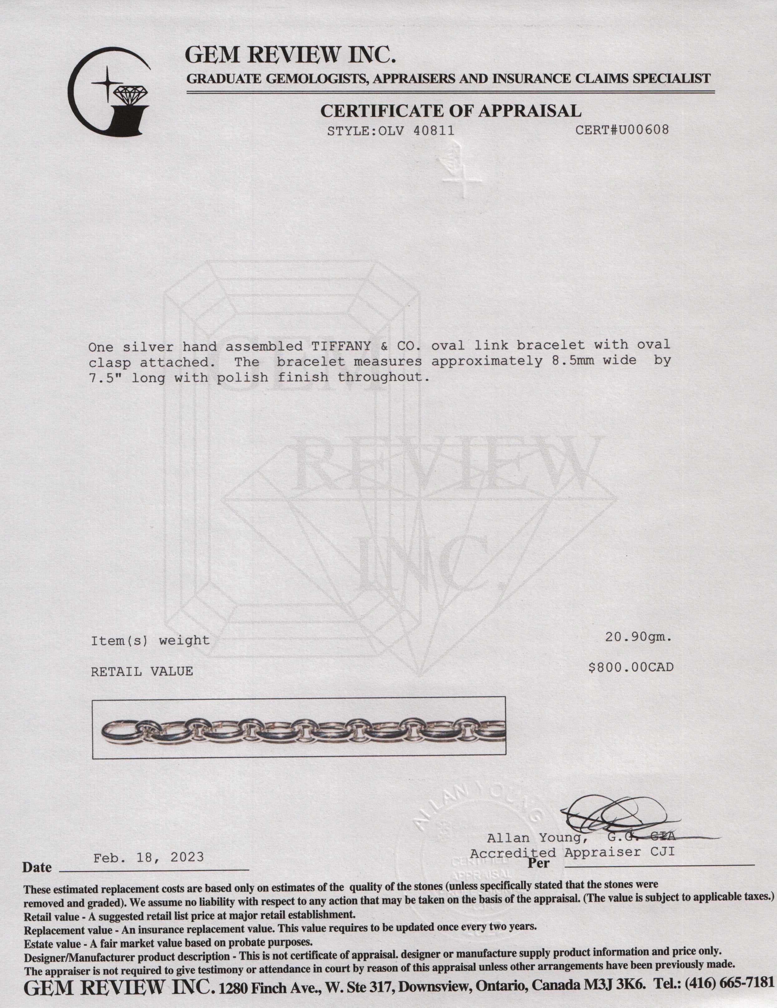 Tiffany & Co. Oval Clasping Link Bracelet