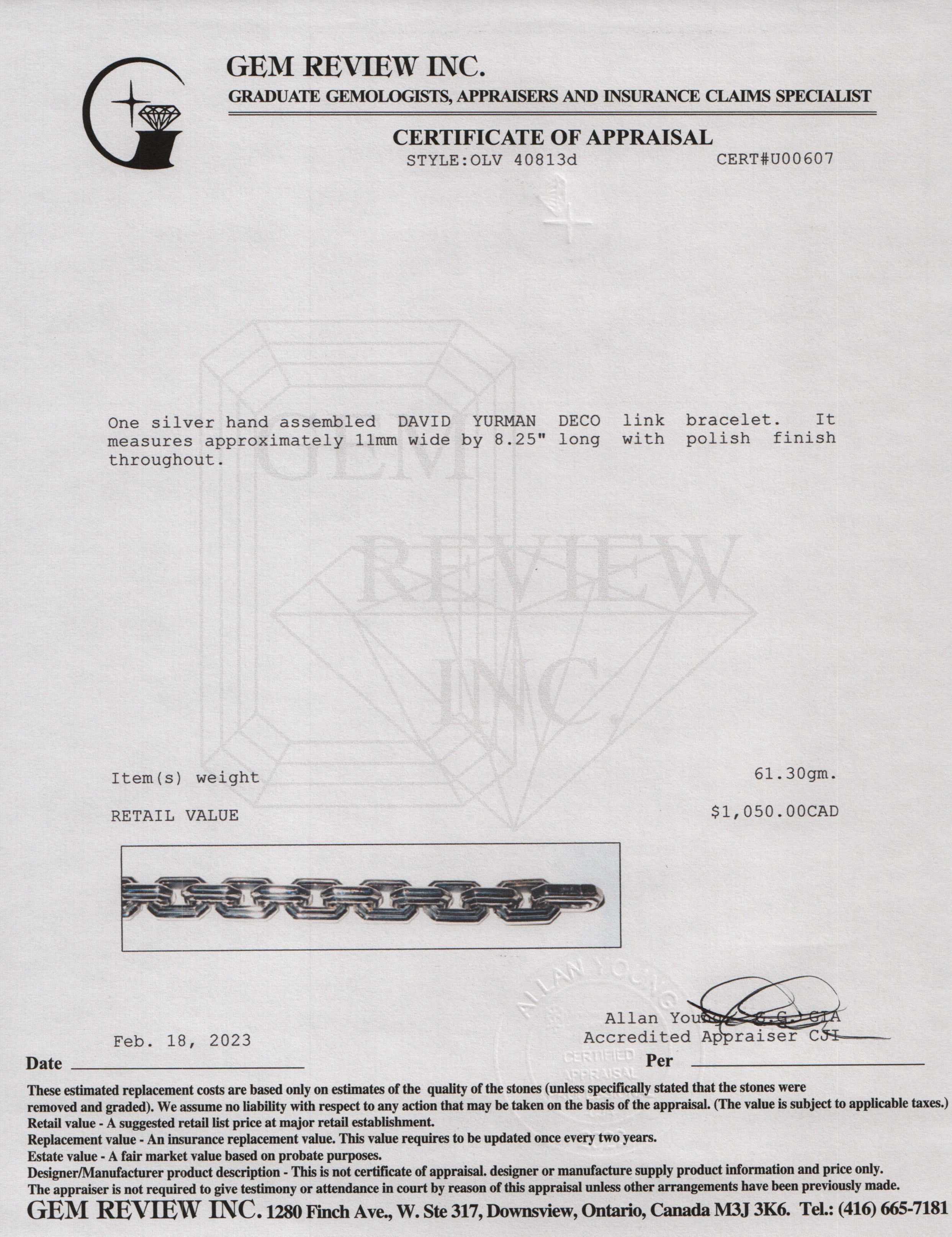 David Yurman Deco Link Bracelet, 11 mm