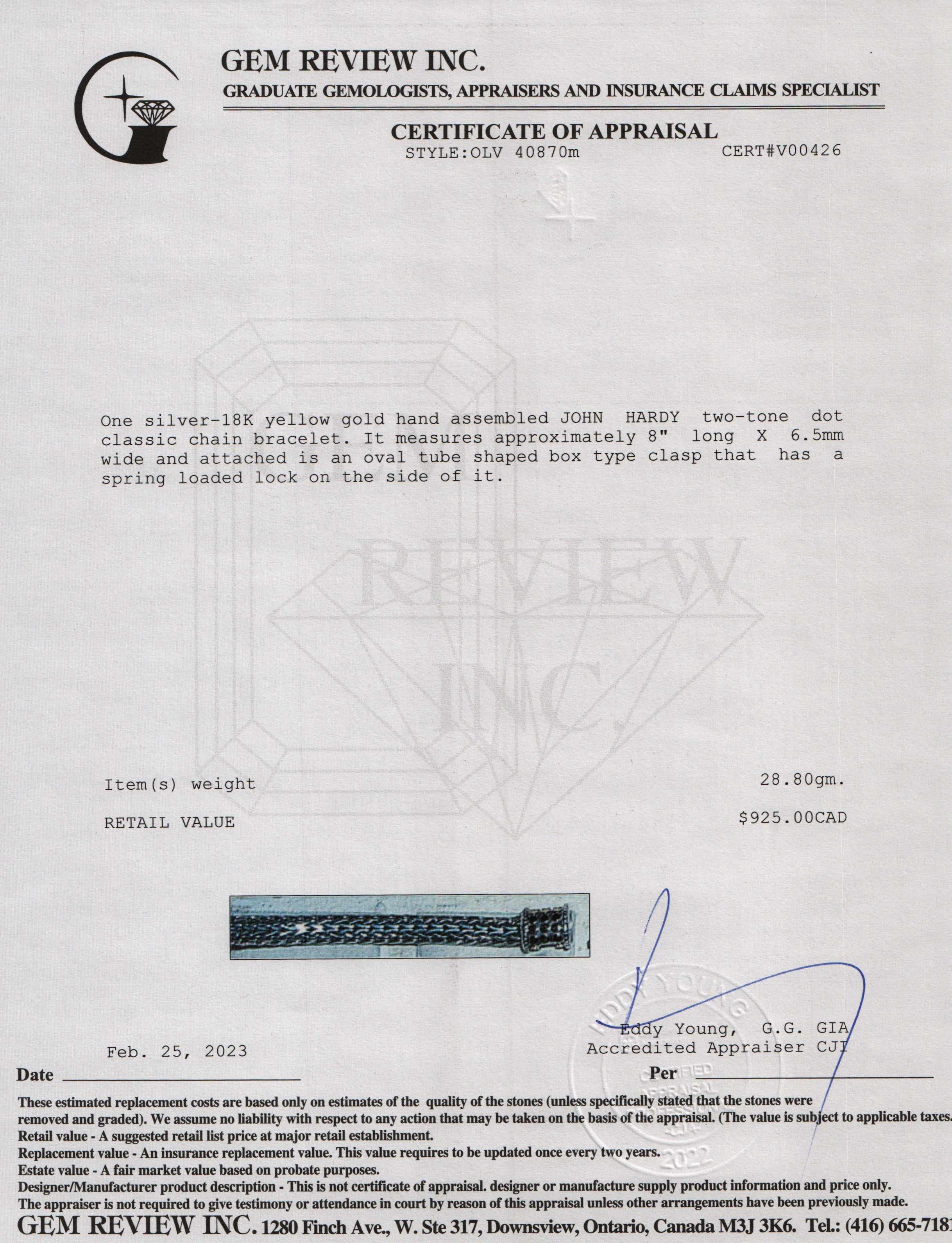 John Hardy Two-Tone Dot Classic Chain Bracelet