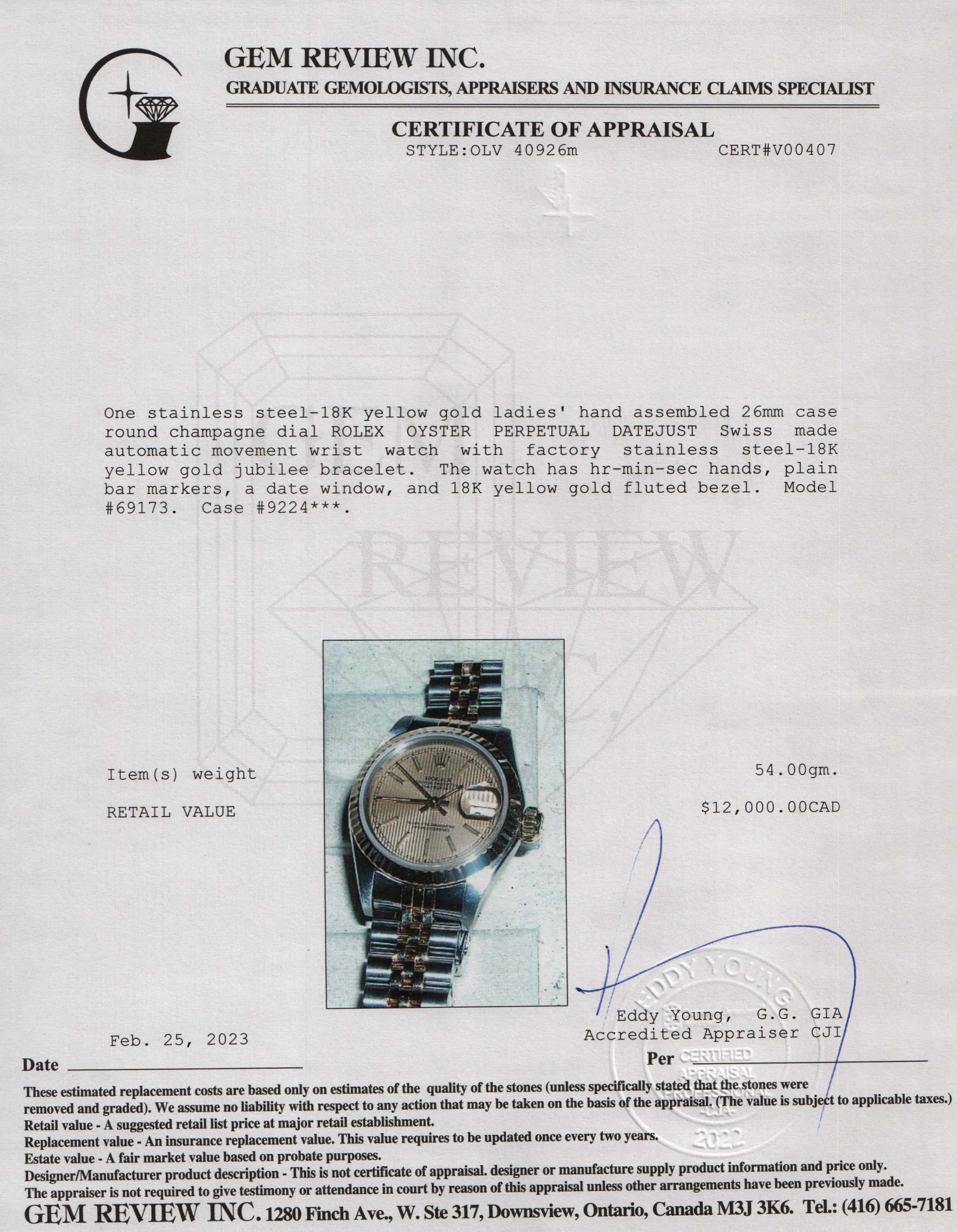 Rolex Two-Tone Datejust 26 mm Watch