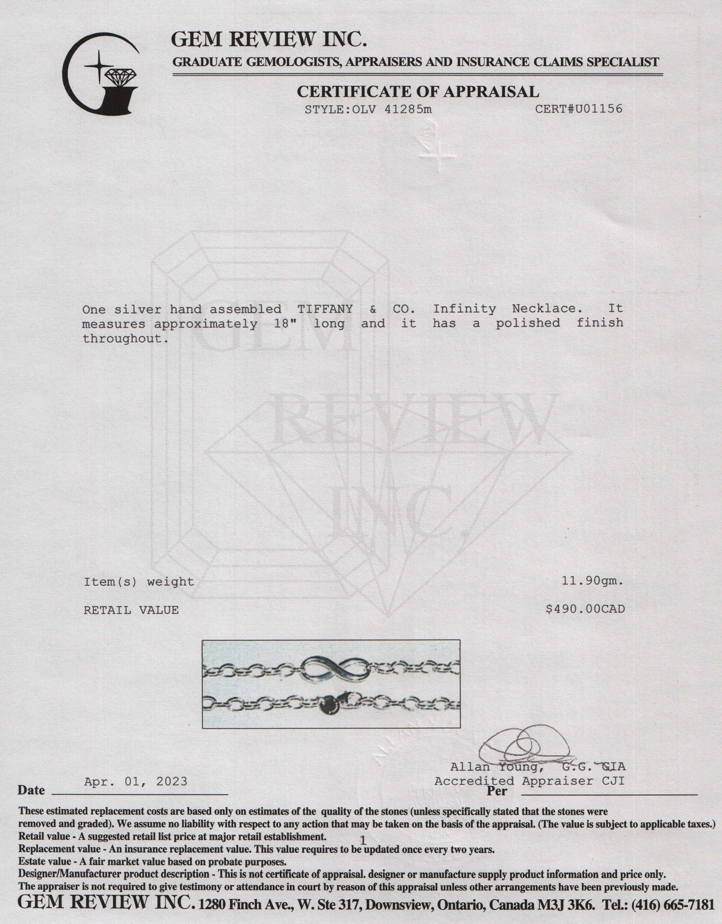 Tiffany & Co. Infinity Link Necklace