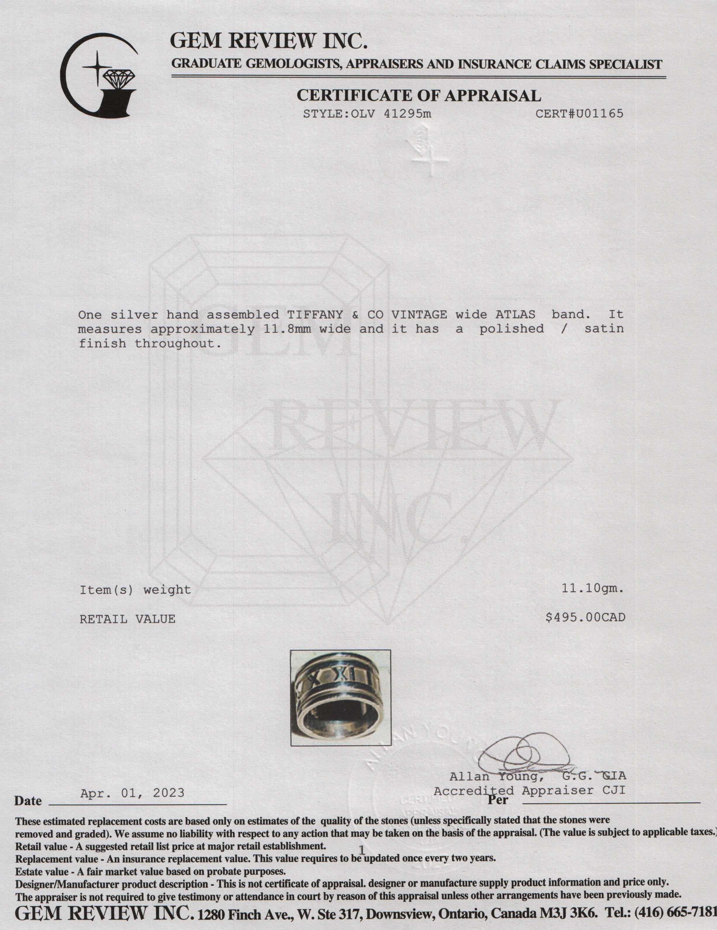 Tiffany & Co. Vintage Wide Atlas Band Ring