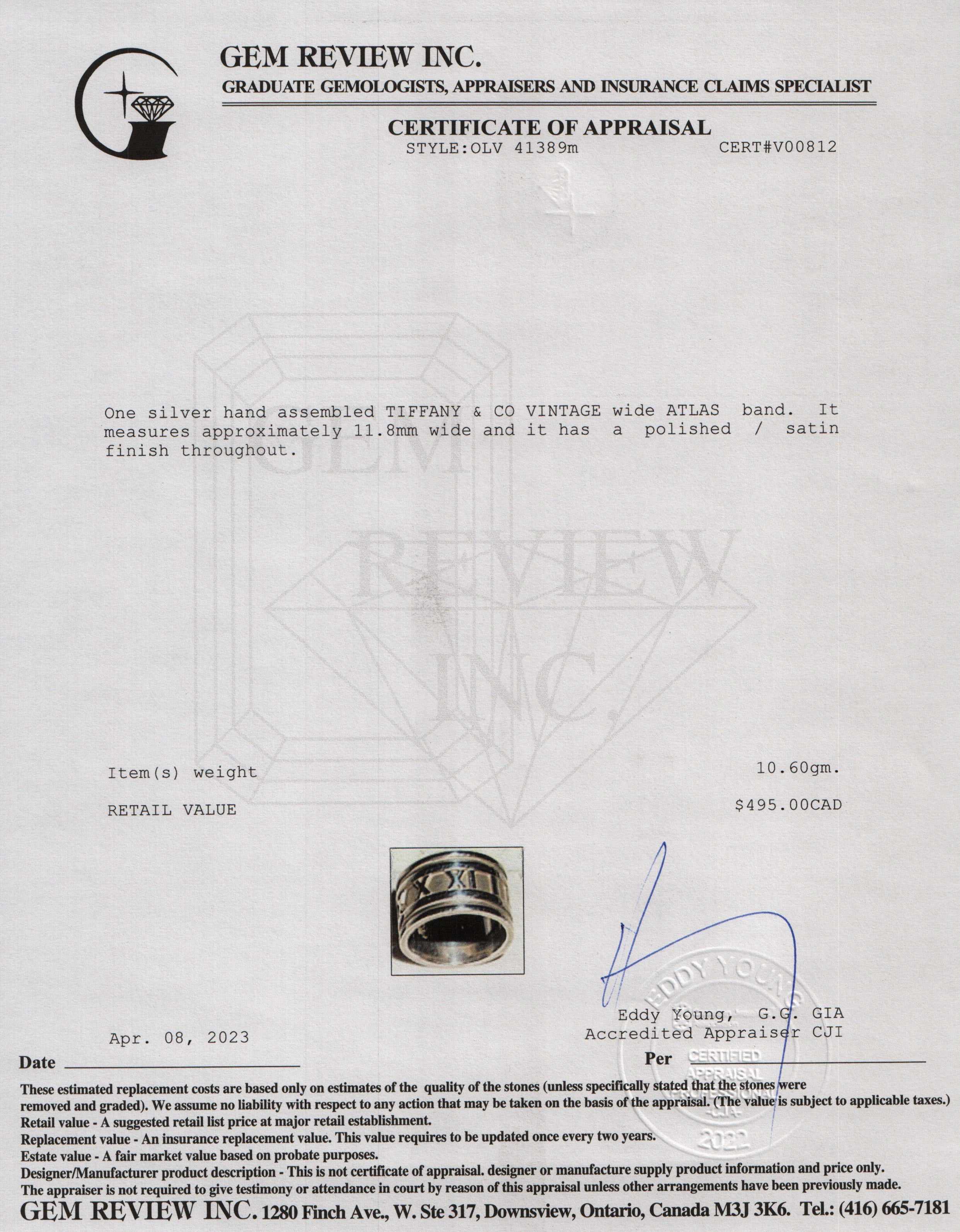 Tiffany & Co. Vintage Wide Atlas Band Ring