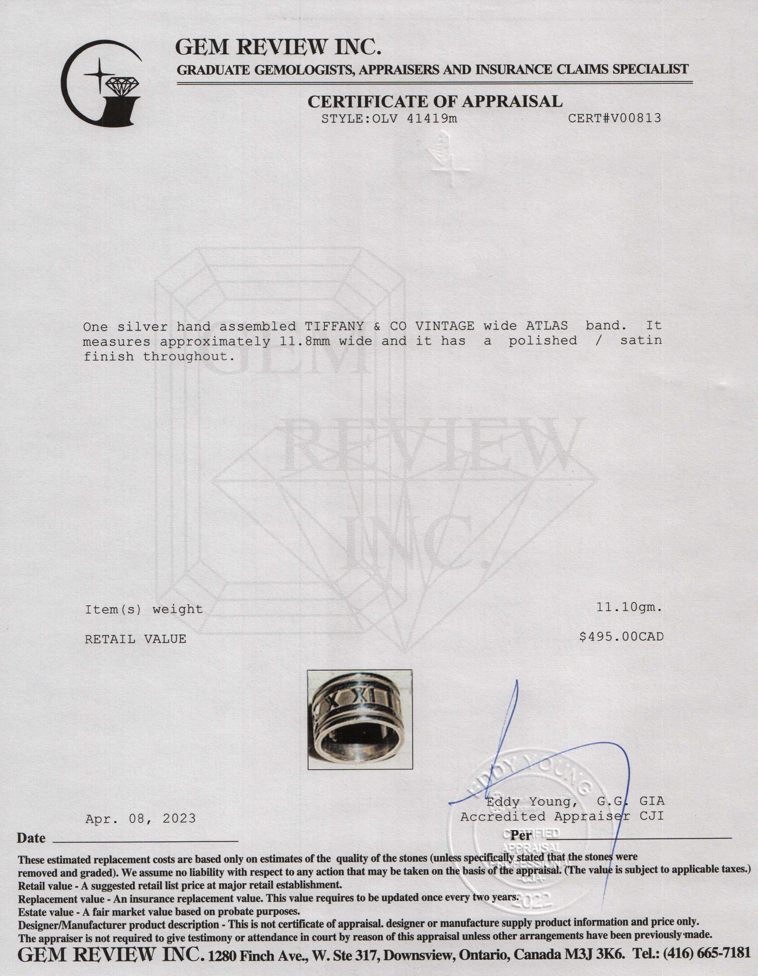 Tiffany & Co. Vintage Wide Atlas Band Ring