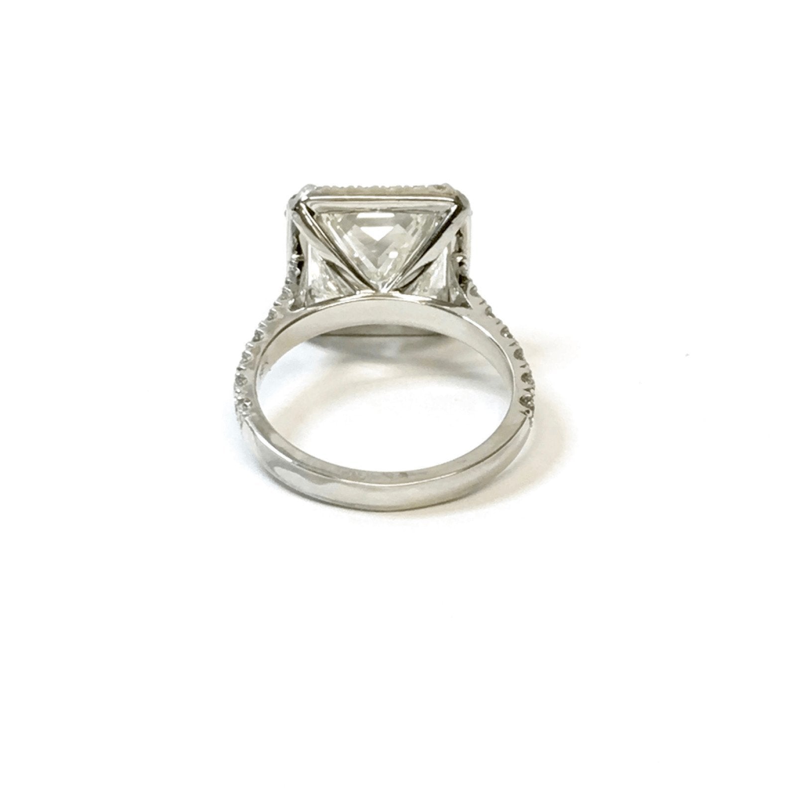 5.11ct Princess Cut Halo Design Diamond Engagement Ring