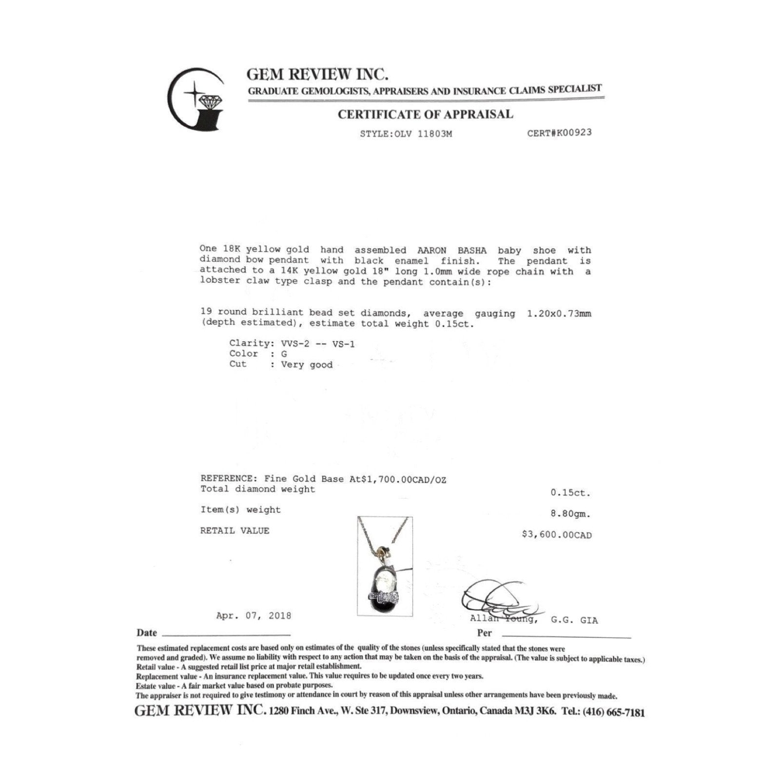 Aaron Basha Baby Shoe Charm