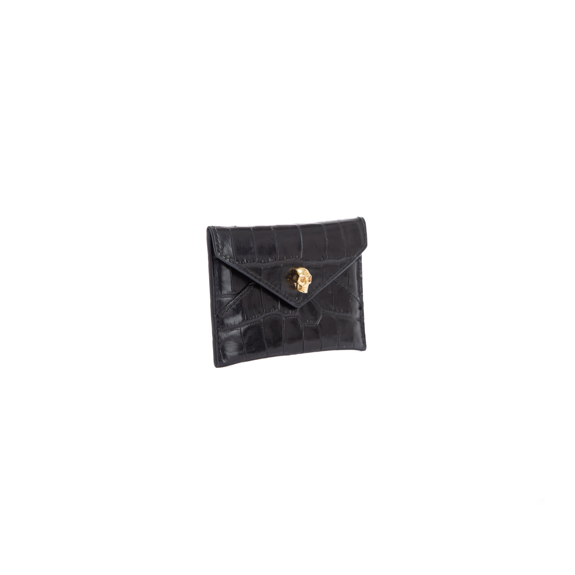 Alexander McQueen Black Skull Envelope Card Holder