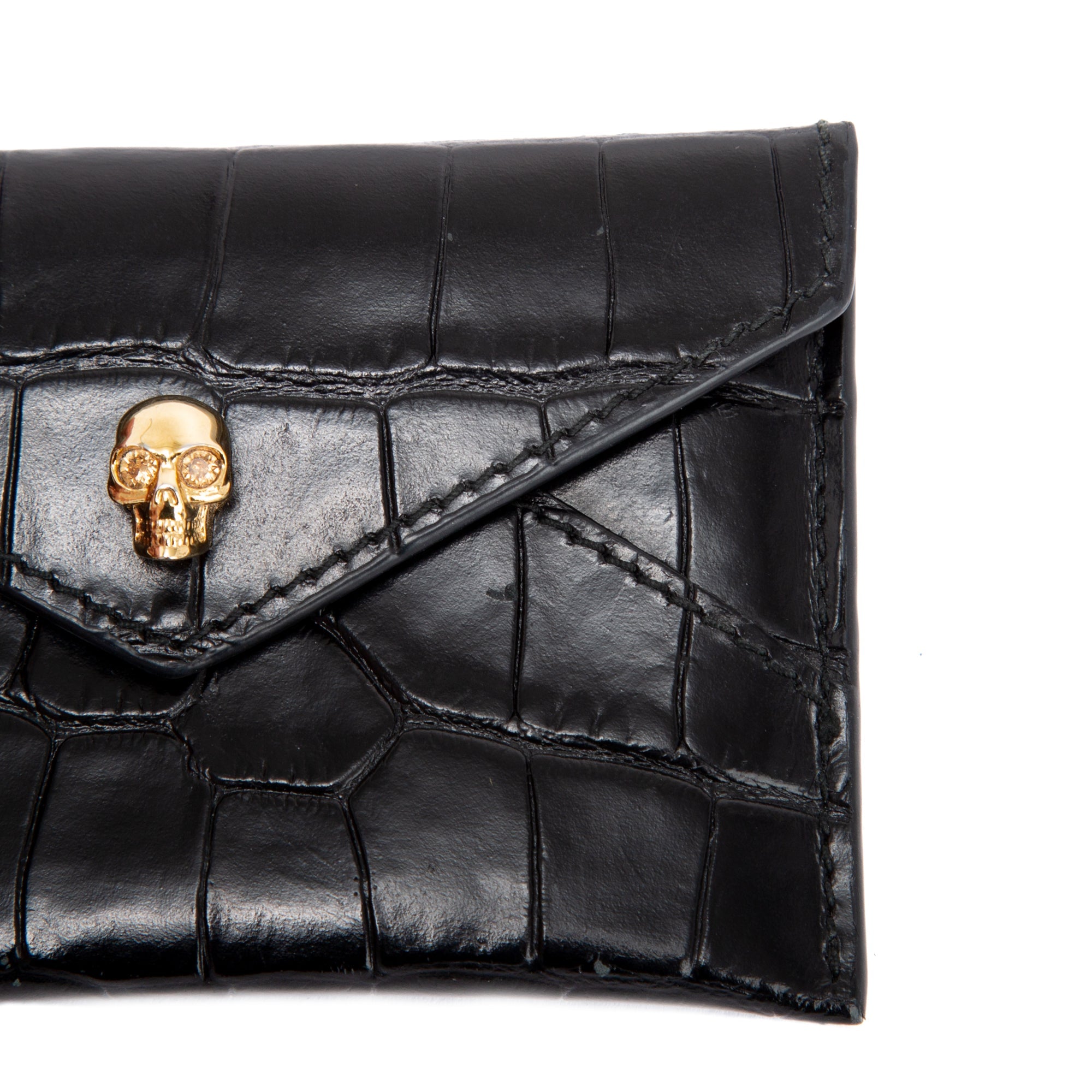Alexander McQueen Black Skull Envelope Card Holder