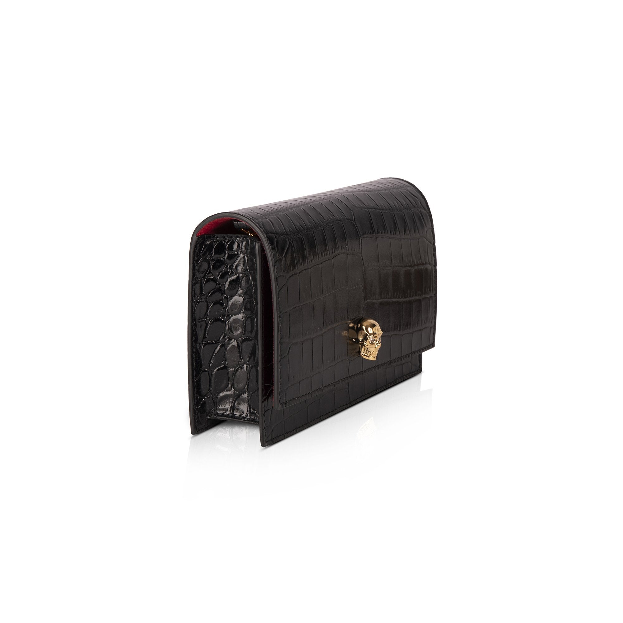 Alexander McQueen Croc Small Skull Bag w/ Box
