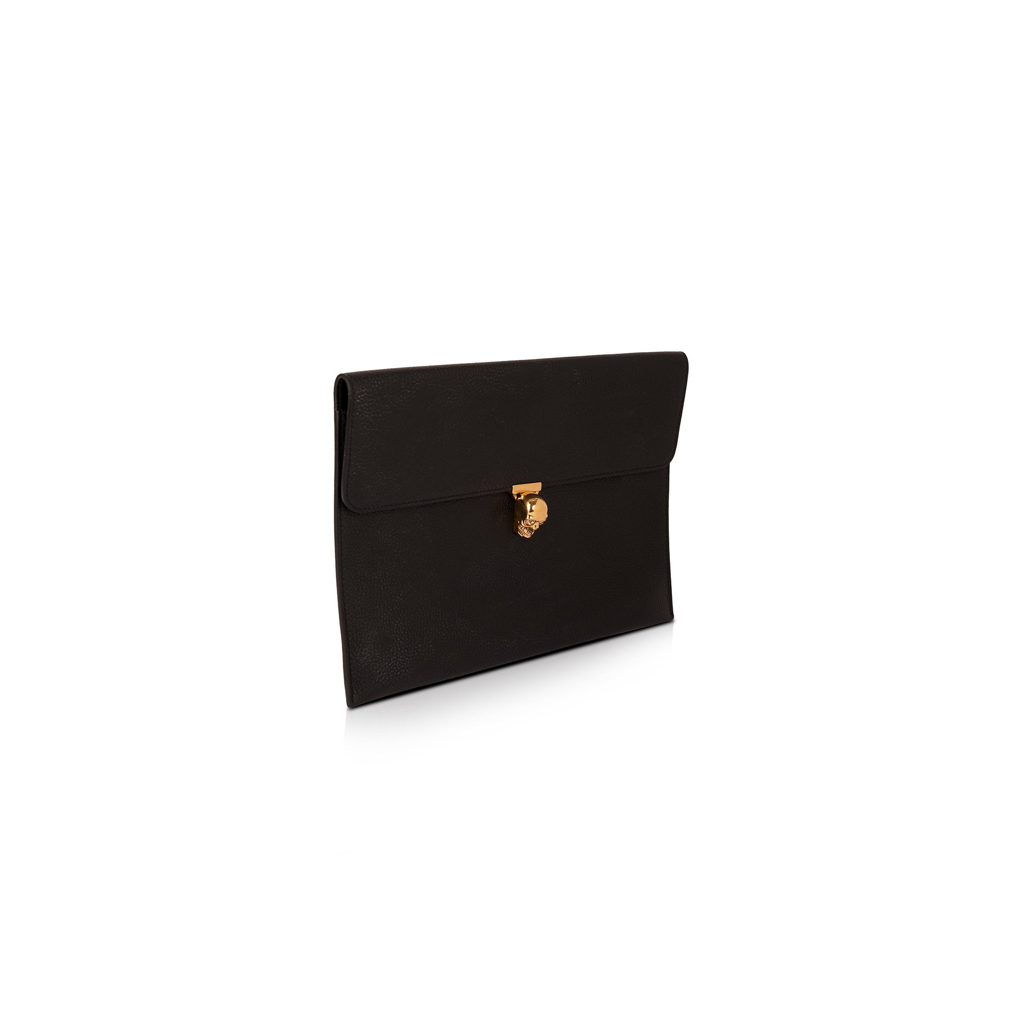 Alexander McQueen Leather Skull Envelope Clutch w/ Box