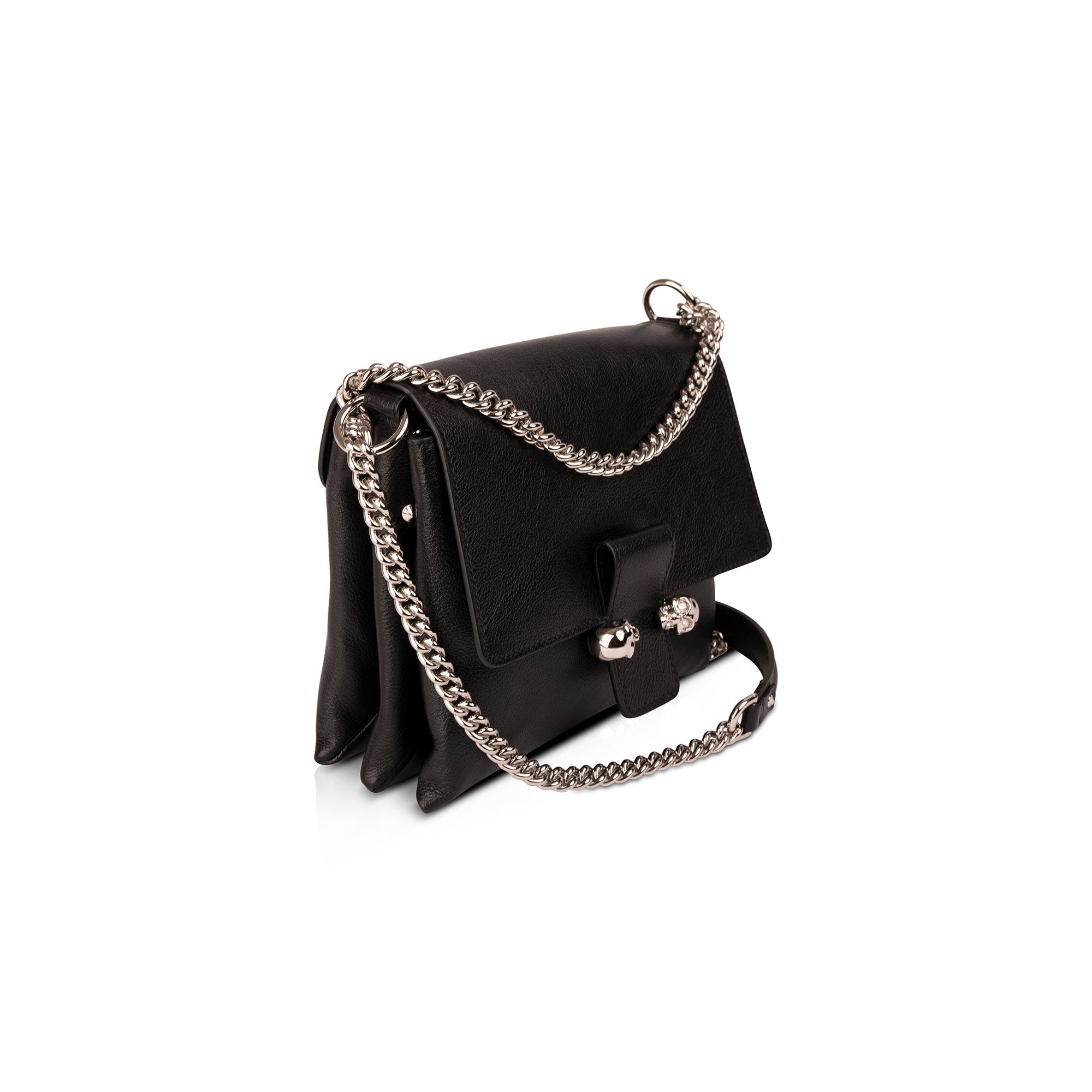 Alexander McQueen Medium Twin Skull Leather Shoulder Bag