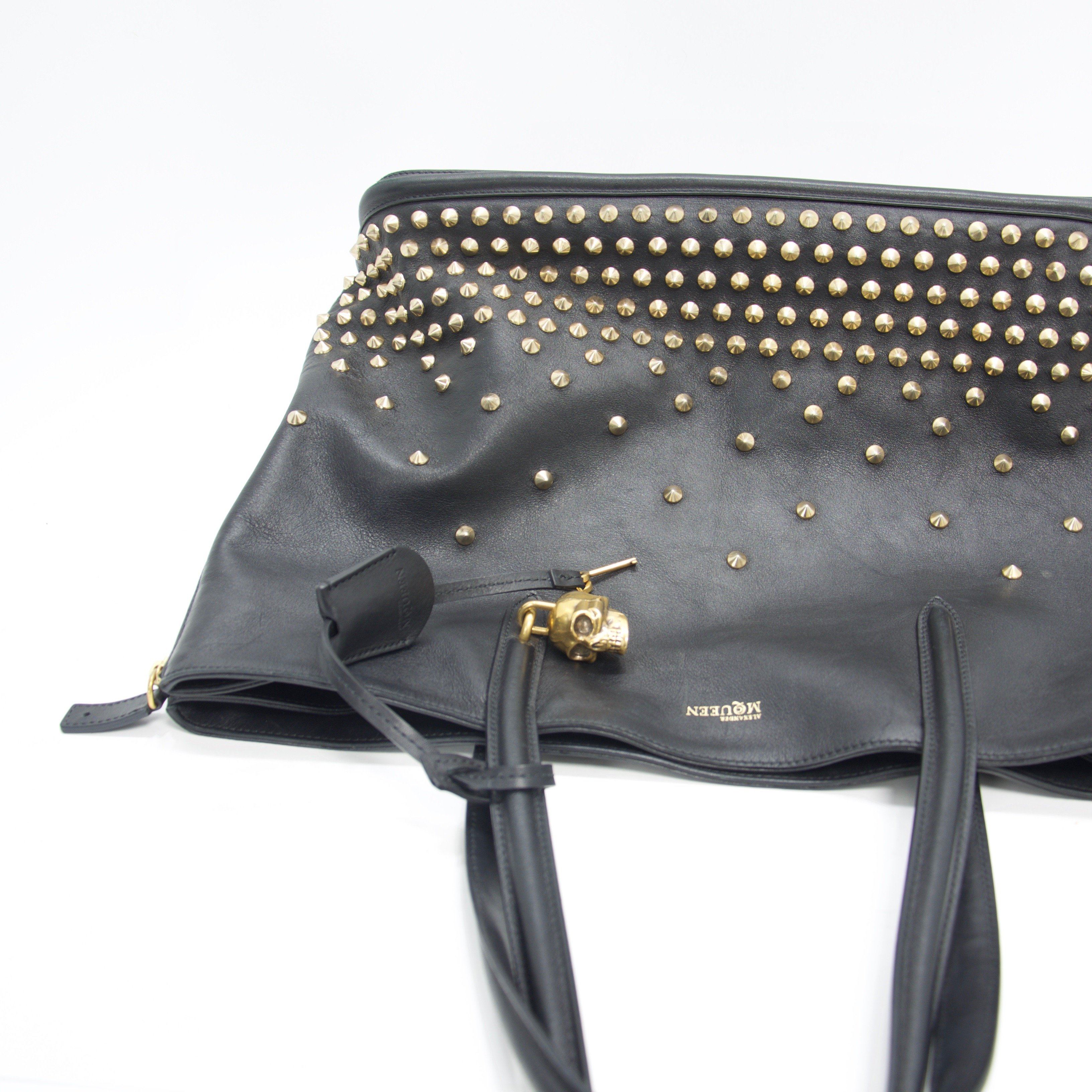 Alexander McQueen Studded Padlock Shopper Tote