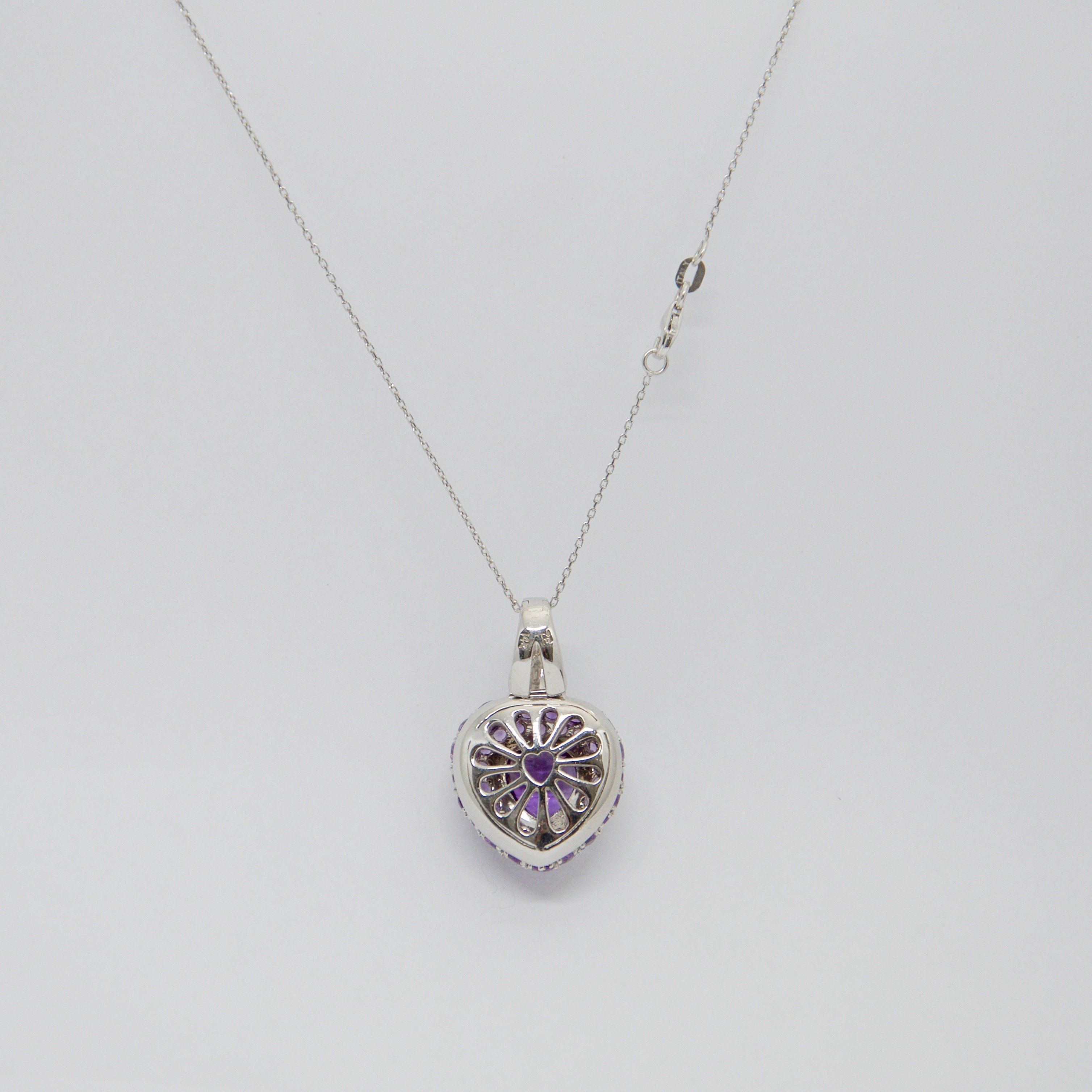 Amethyst Heart Pendant Necklace